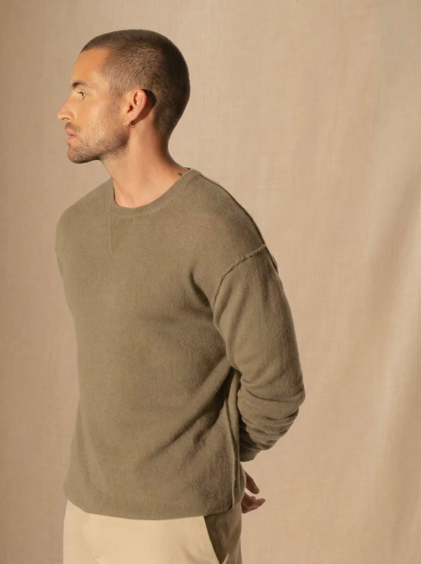 SOAN pullover rundhalsausschnitt army