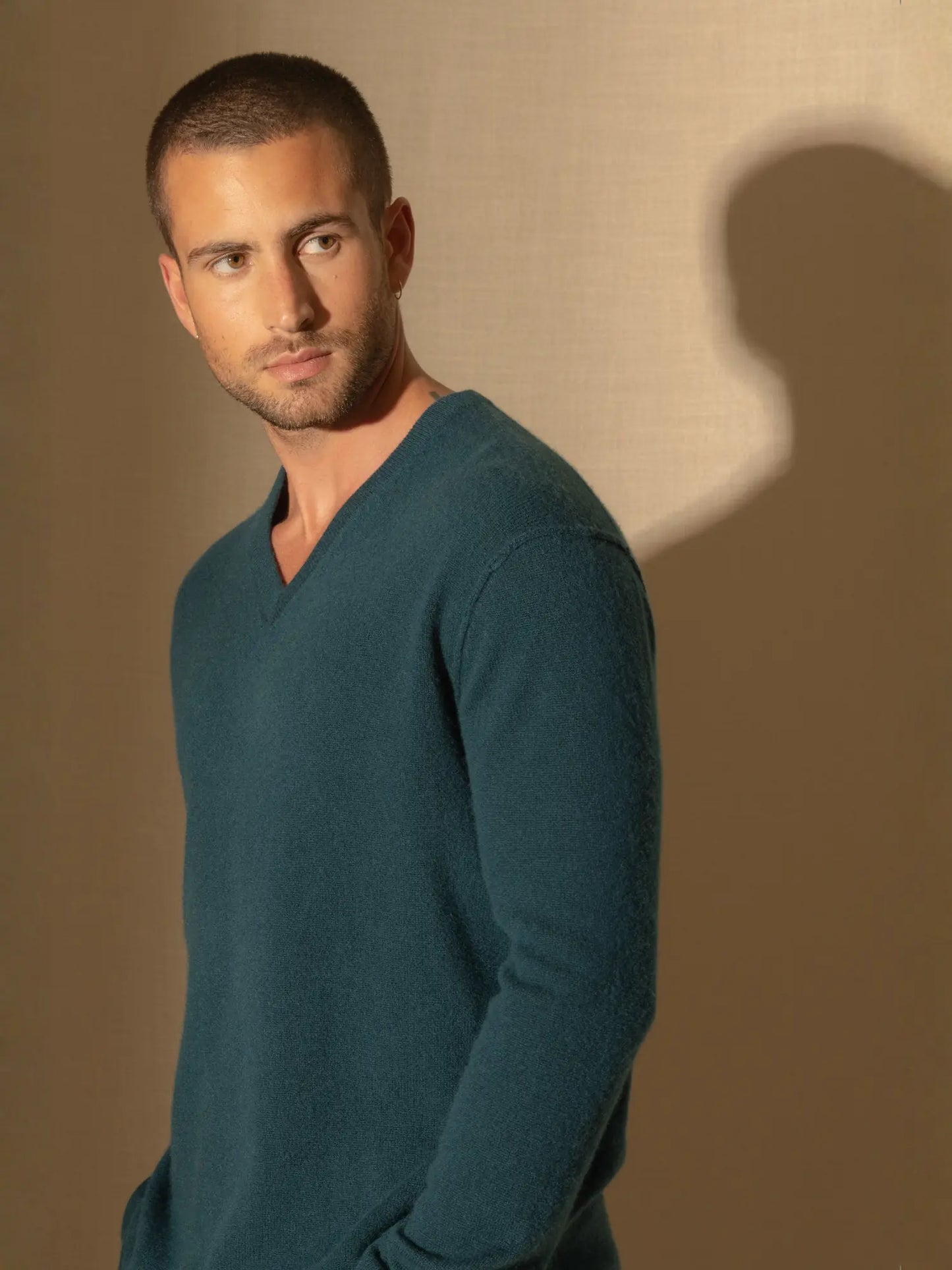 LORENZO sweater v-neck teal green