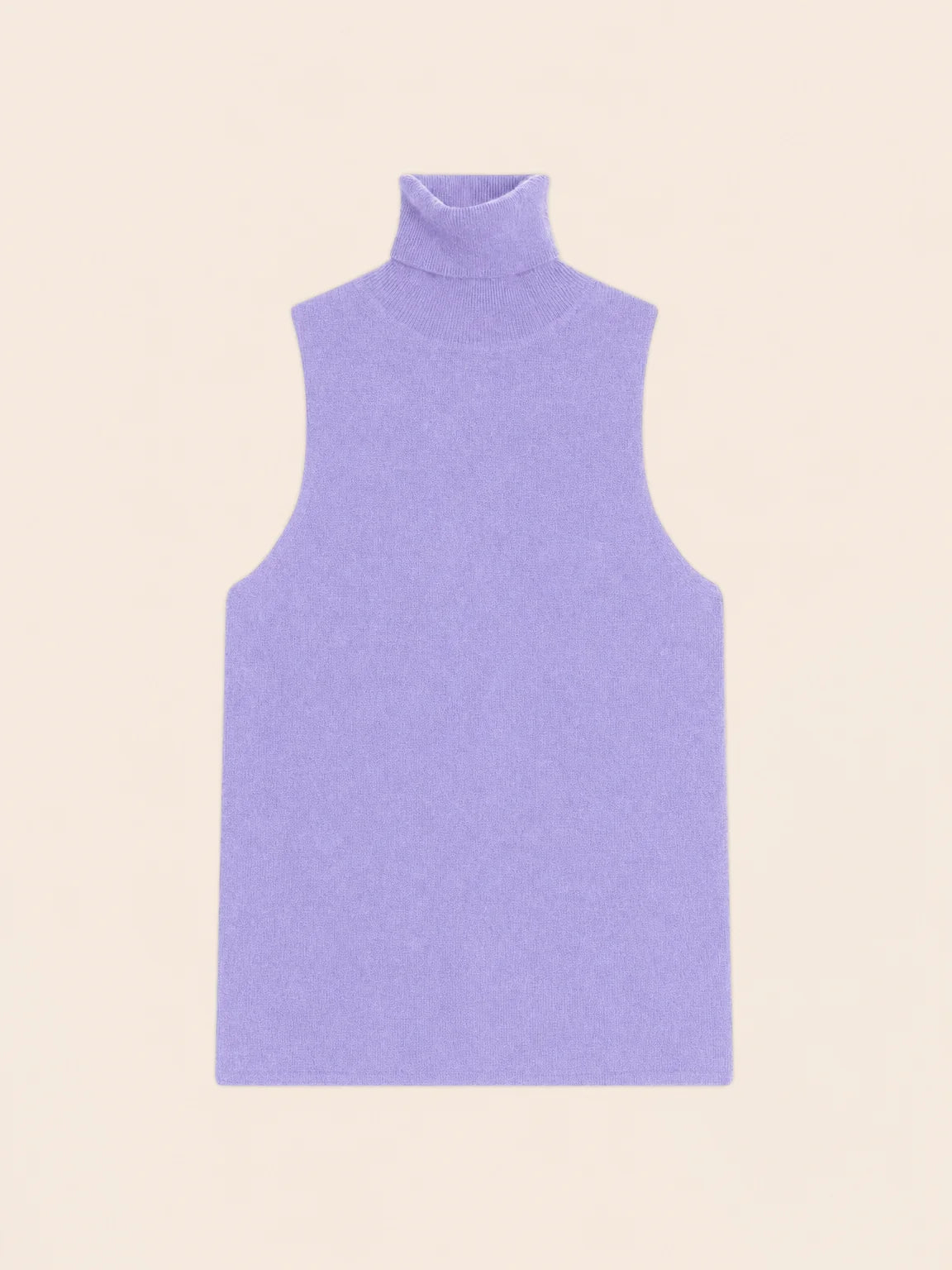 MARY sweater turtleneck sleeveless lavender