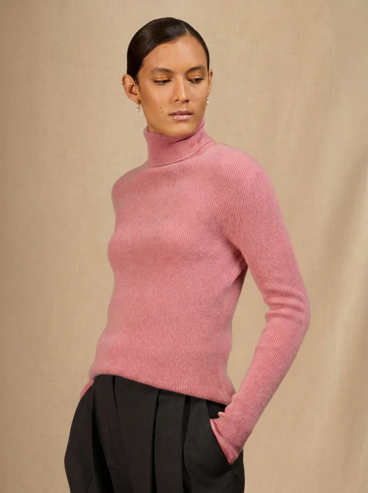 ELLY sweater turtleneck petal