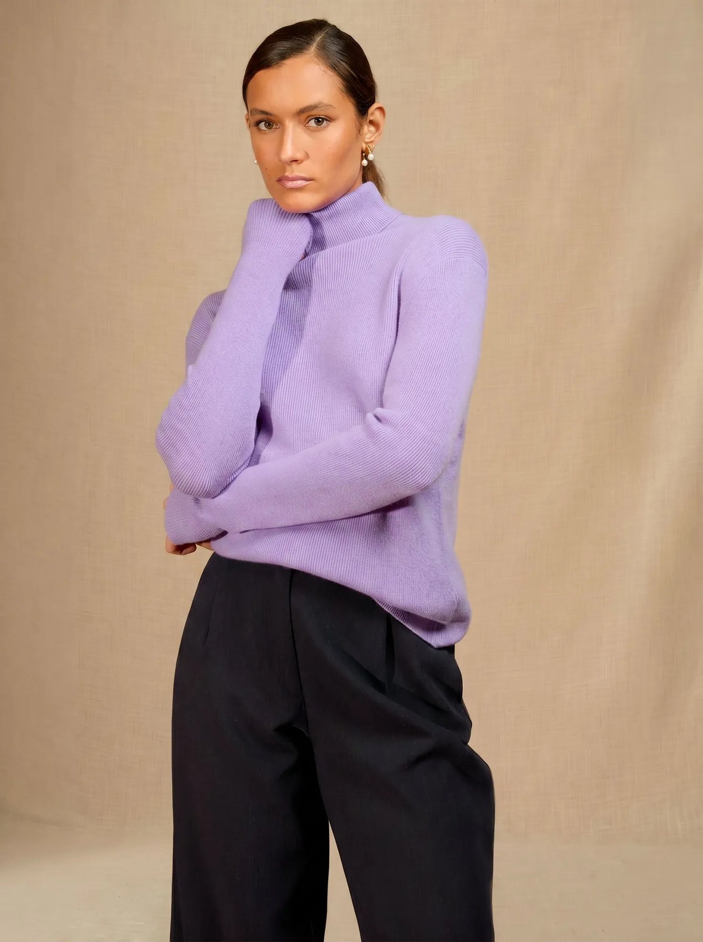 ELLY sweater turtleneck lavender