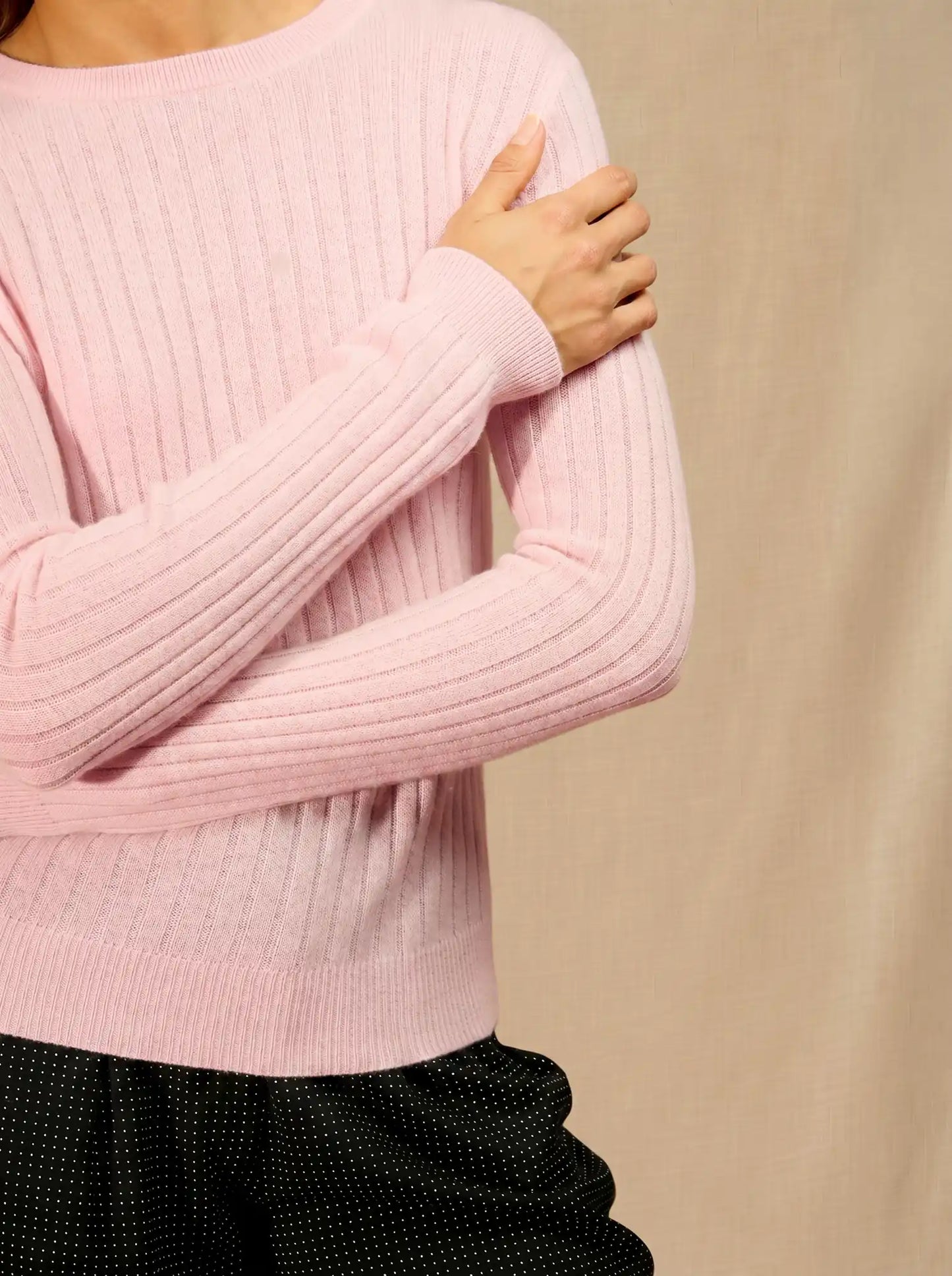 KYLIE sweater crew neck powder pink
