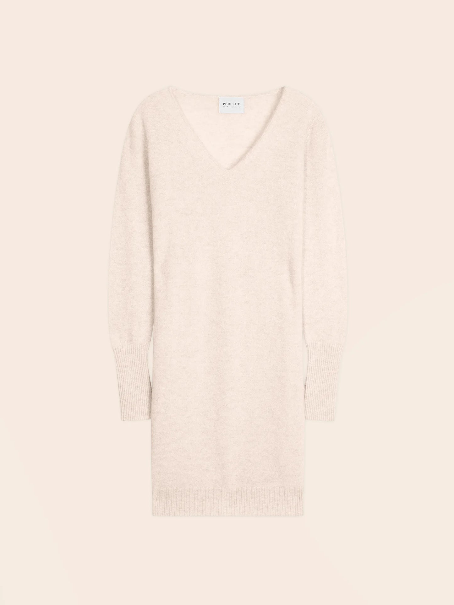 JOY dress v-neck heather beige