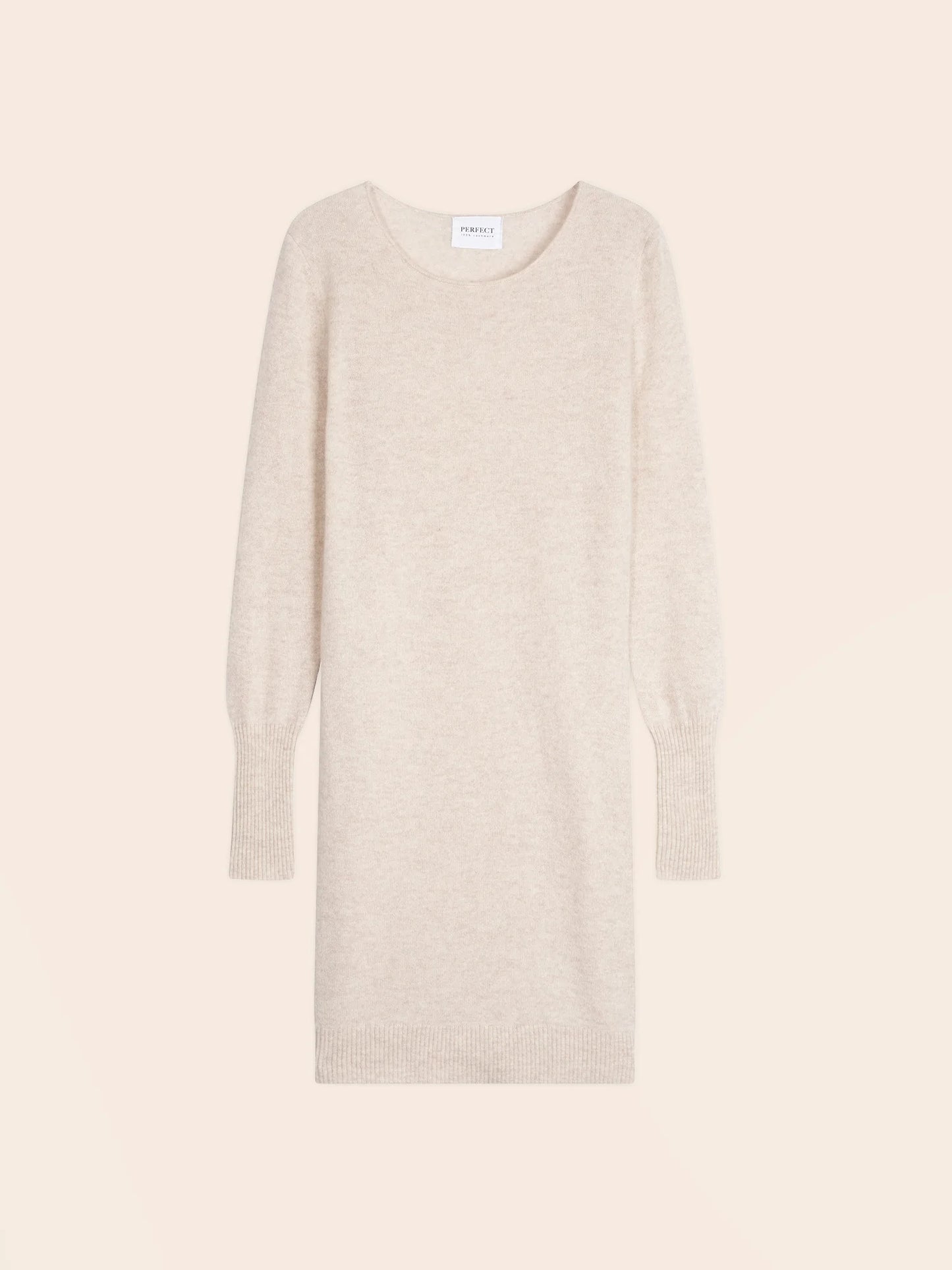 MOLLI kleid rundhalsausschnitt beige meliert