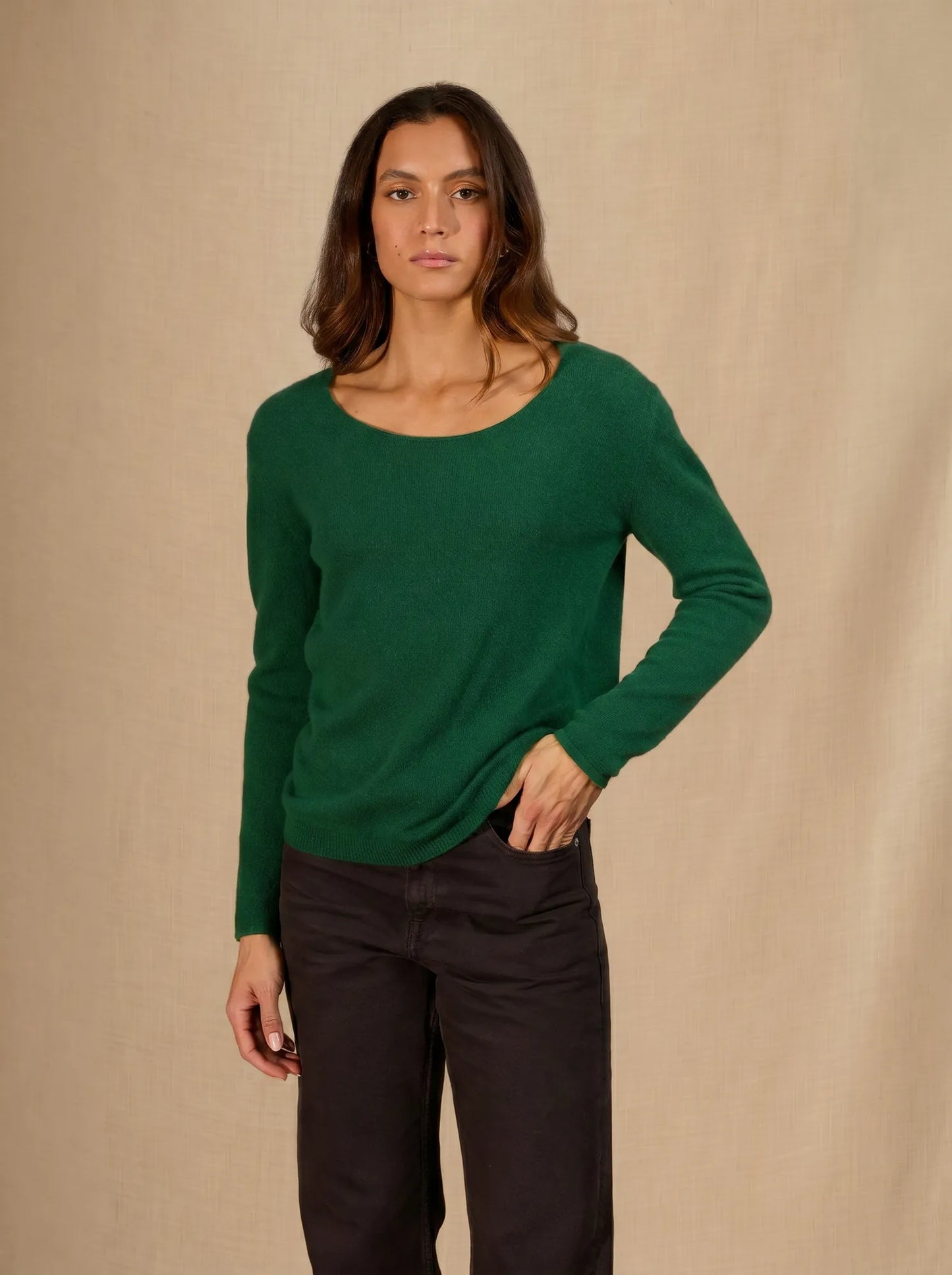 LINDSAY sweater crew neck pine