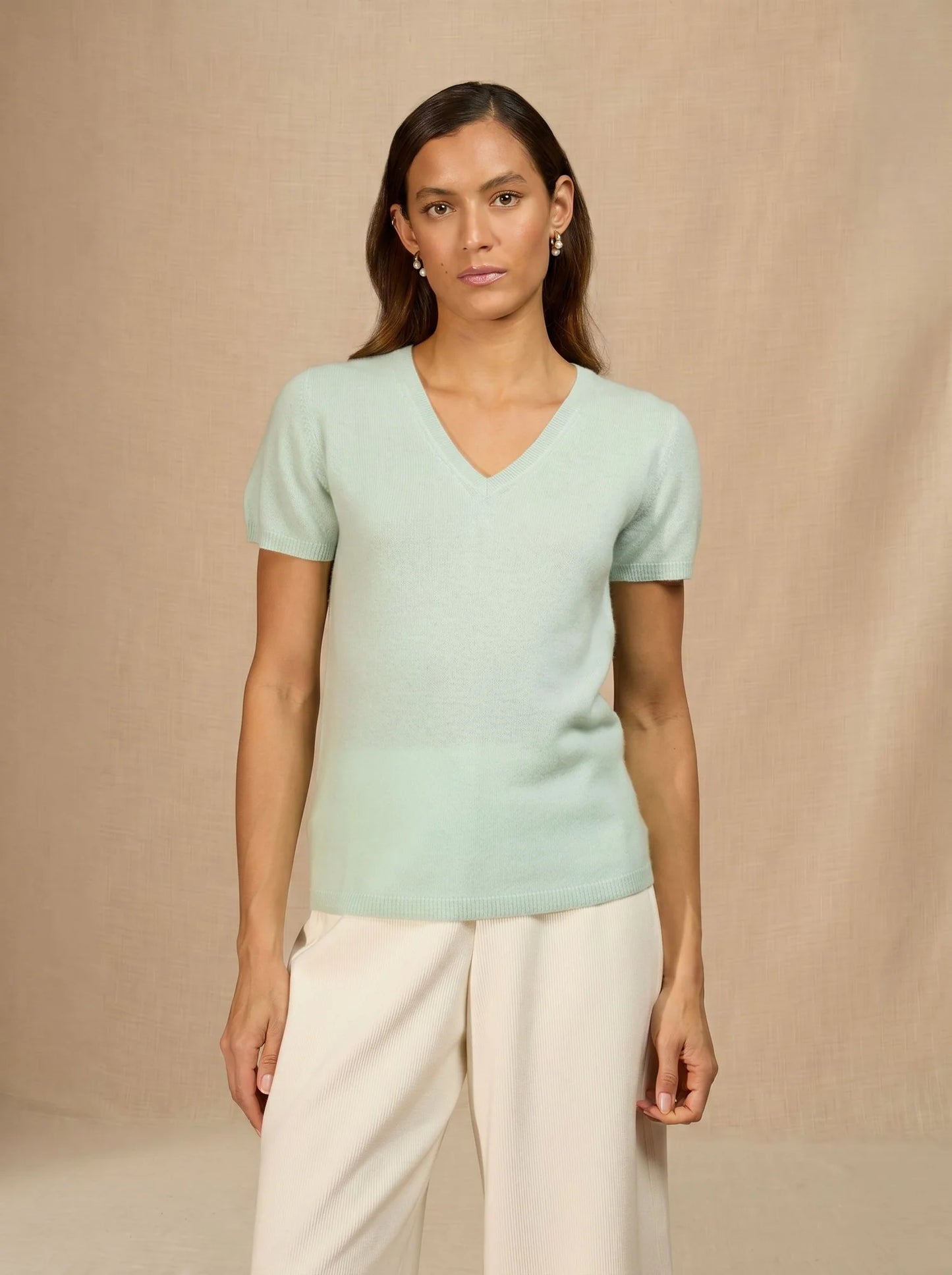 EFIMIA t-shirt v-neck lagoon green