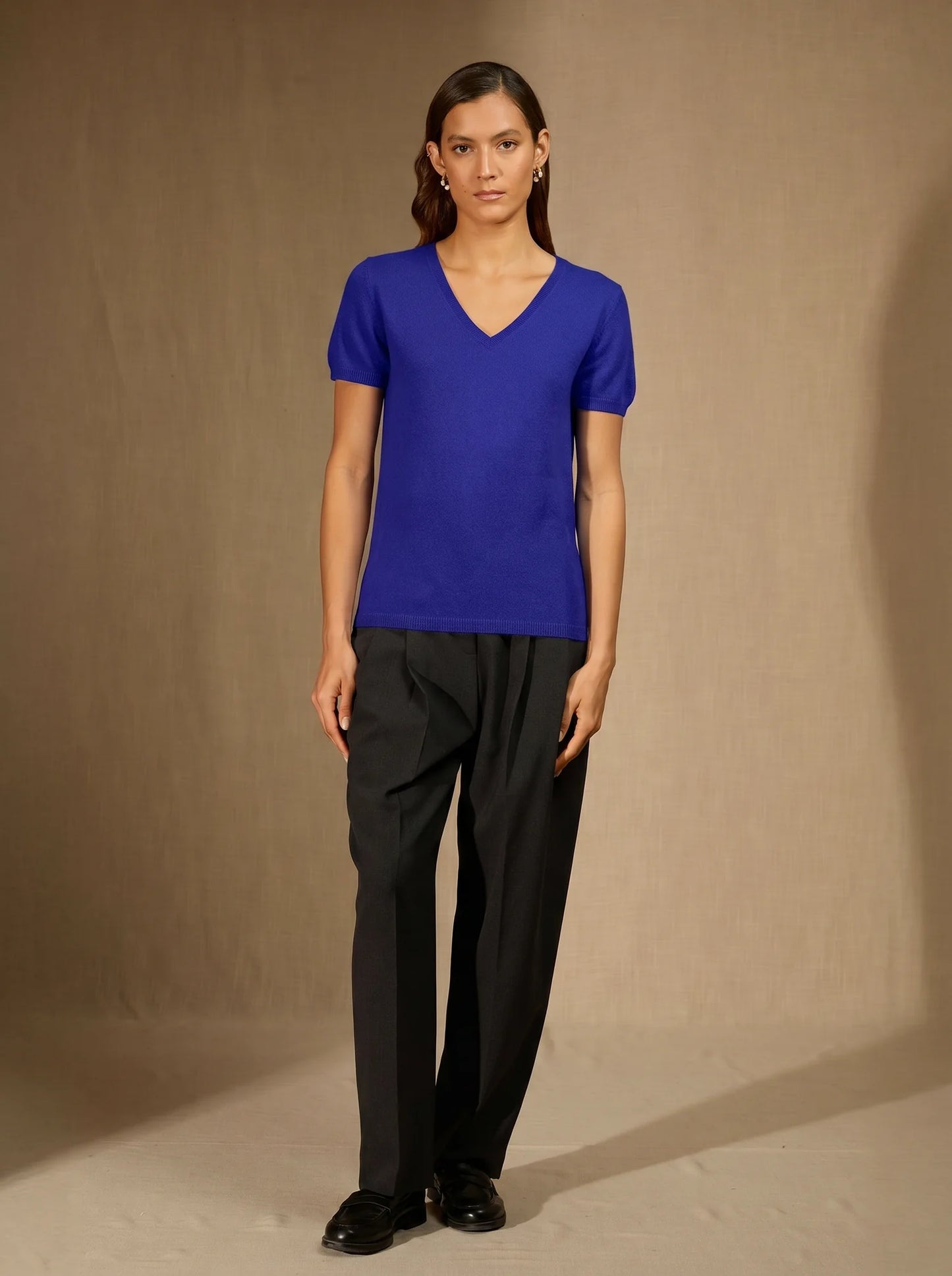EFIMIA t-shirt v-neck indigo