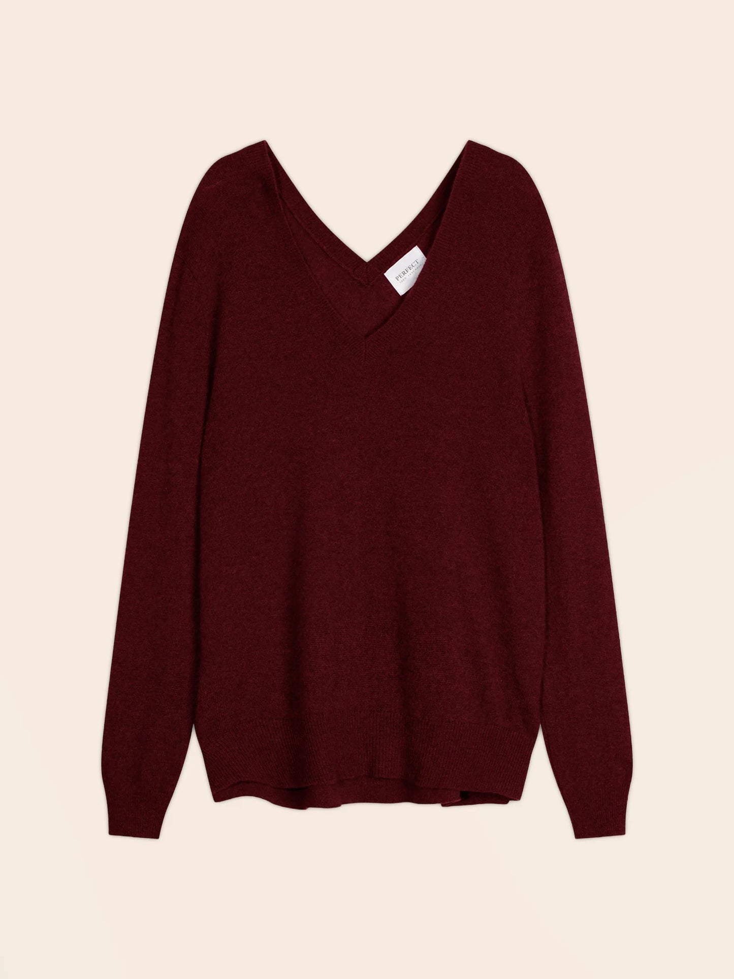 LOVA sweater v-neck devant and dos heather cranberry