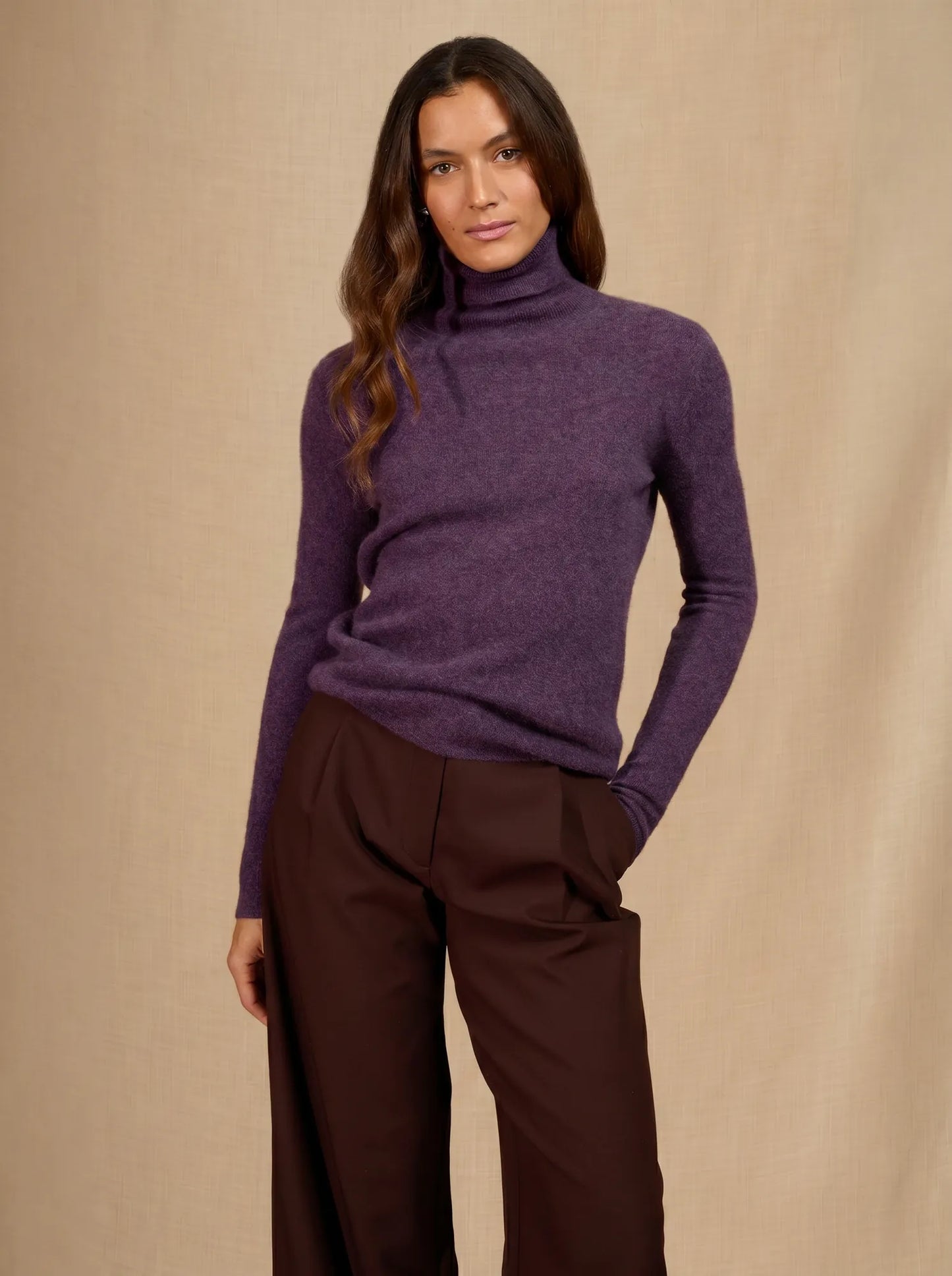 ASHLEY sweater turtleneck heather purple