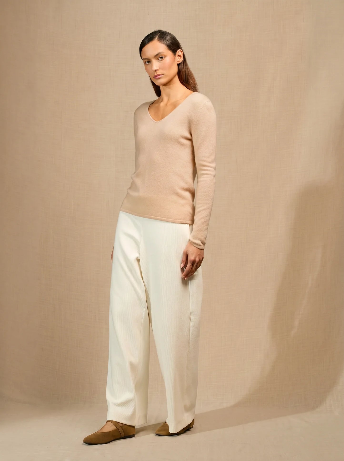 SHANNON sweater v-neck beige