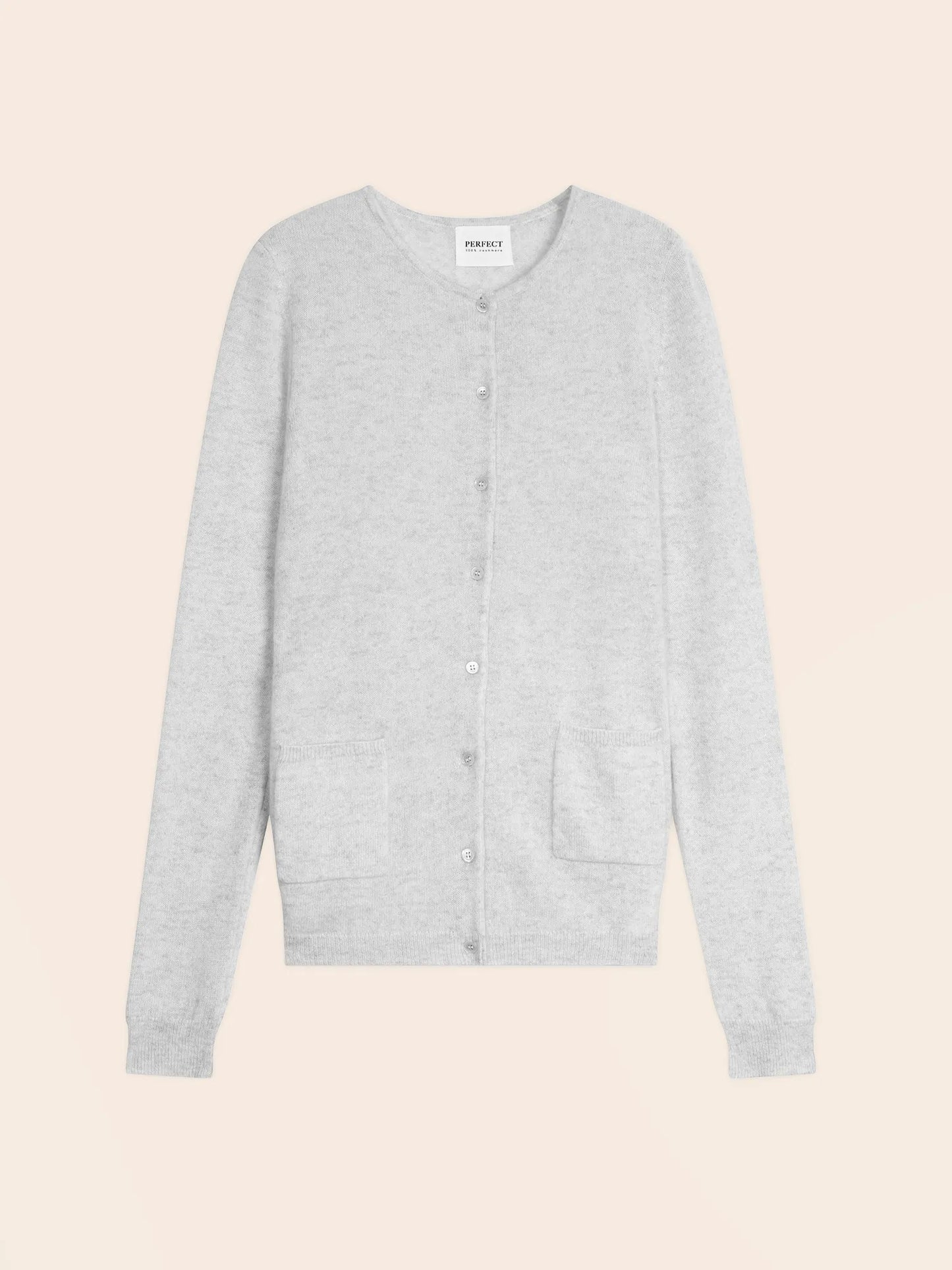 AMY cardigan crew neck heather pearl grey