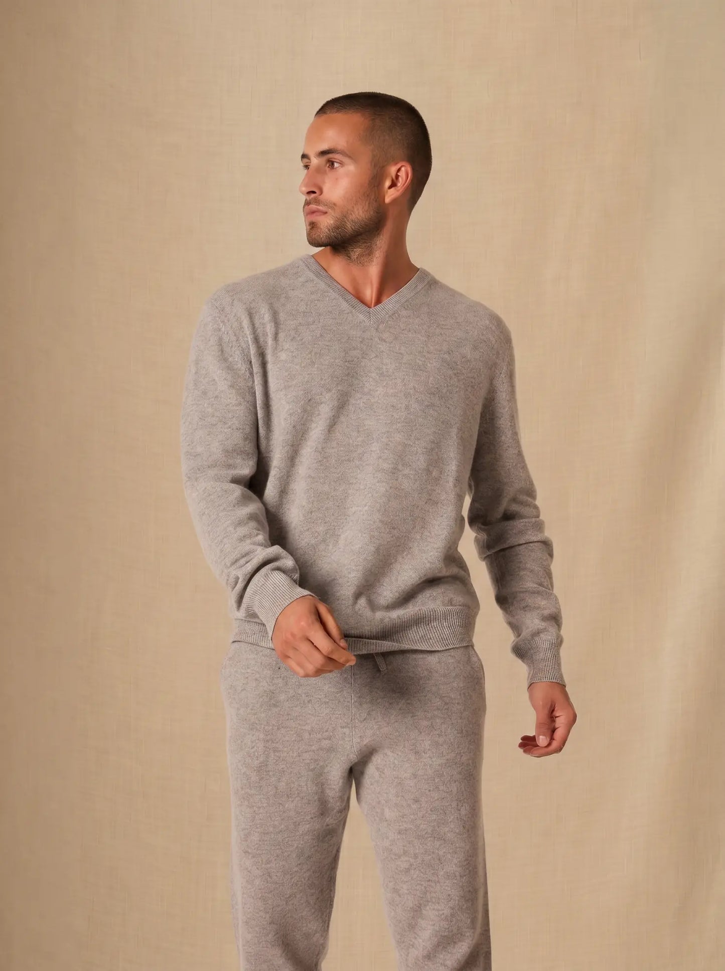 ALEXANDER sweater v-neck heather grey