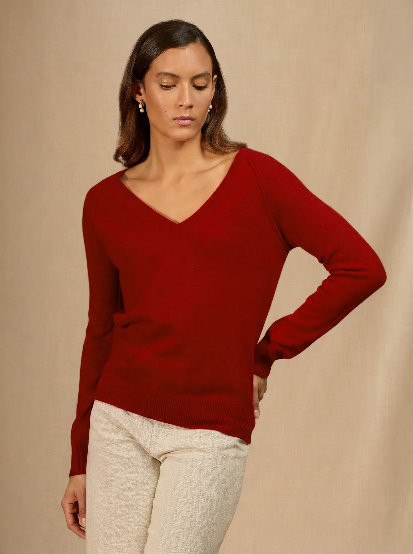 PENELOPE pullover v-ausschnitt rubis