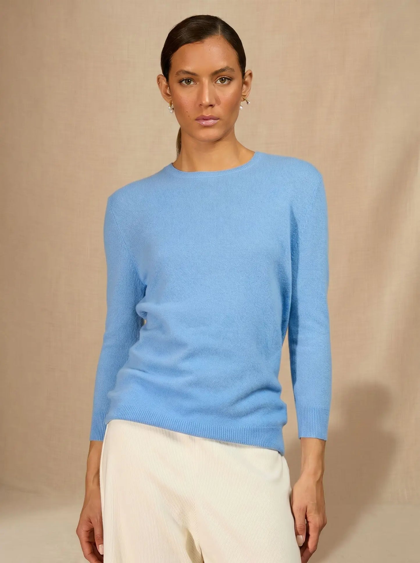 VANESSA pullover rundhalsausschnitt geknöpft hinten blau bébé