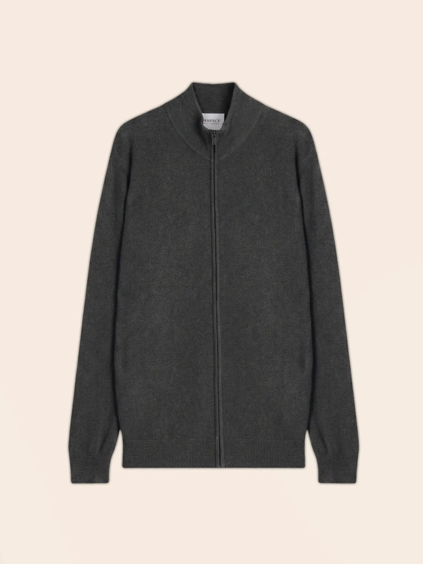 CODY vest zipped mock neck heather charcoal