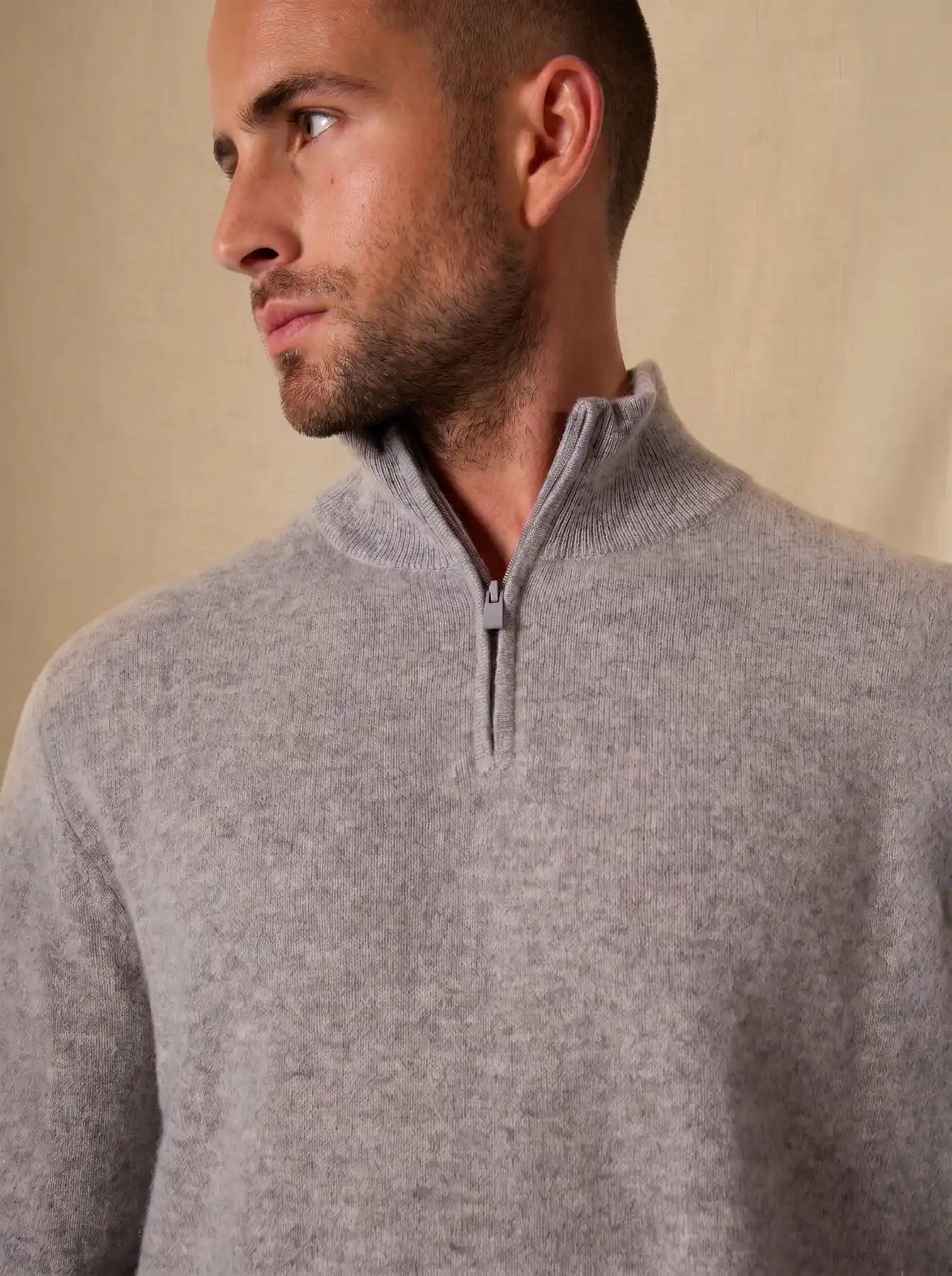 GREG sweater cuffed beanie heather cloud