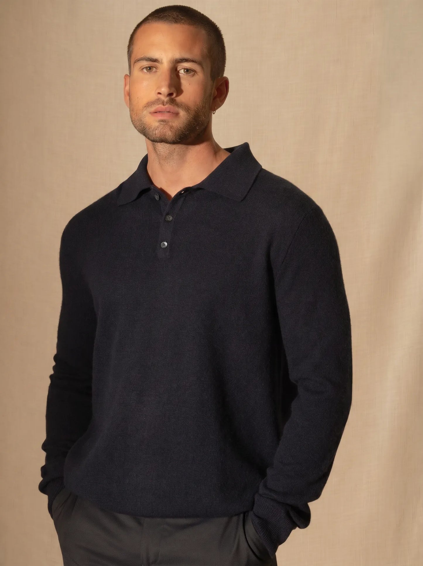 ALEX poloshirt langarm marineblau