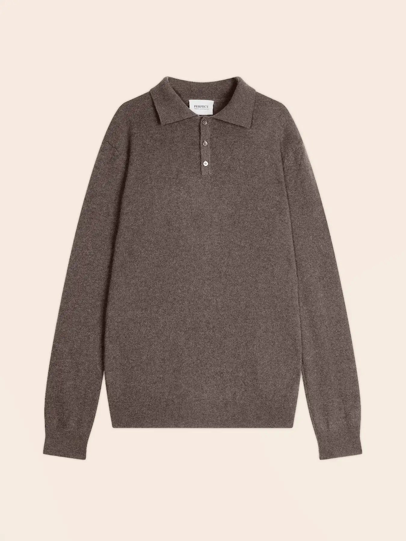 ALEX polo manches longues taupe chiné