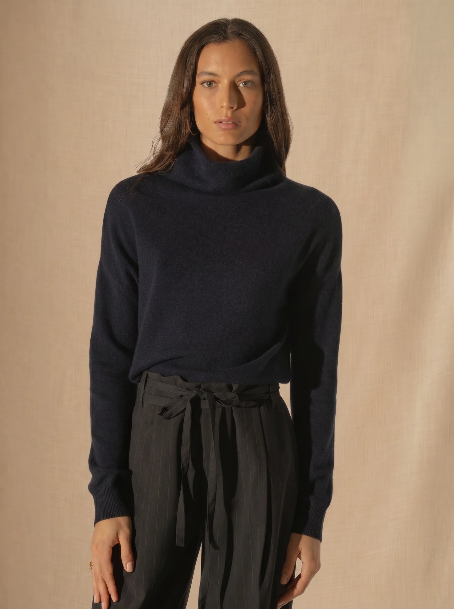 NETHAN pullover stehkragen marineblau