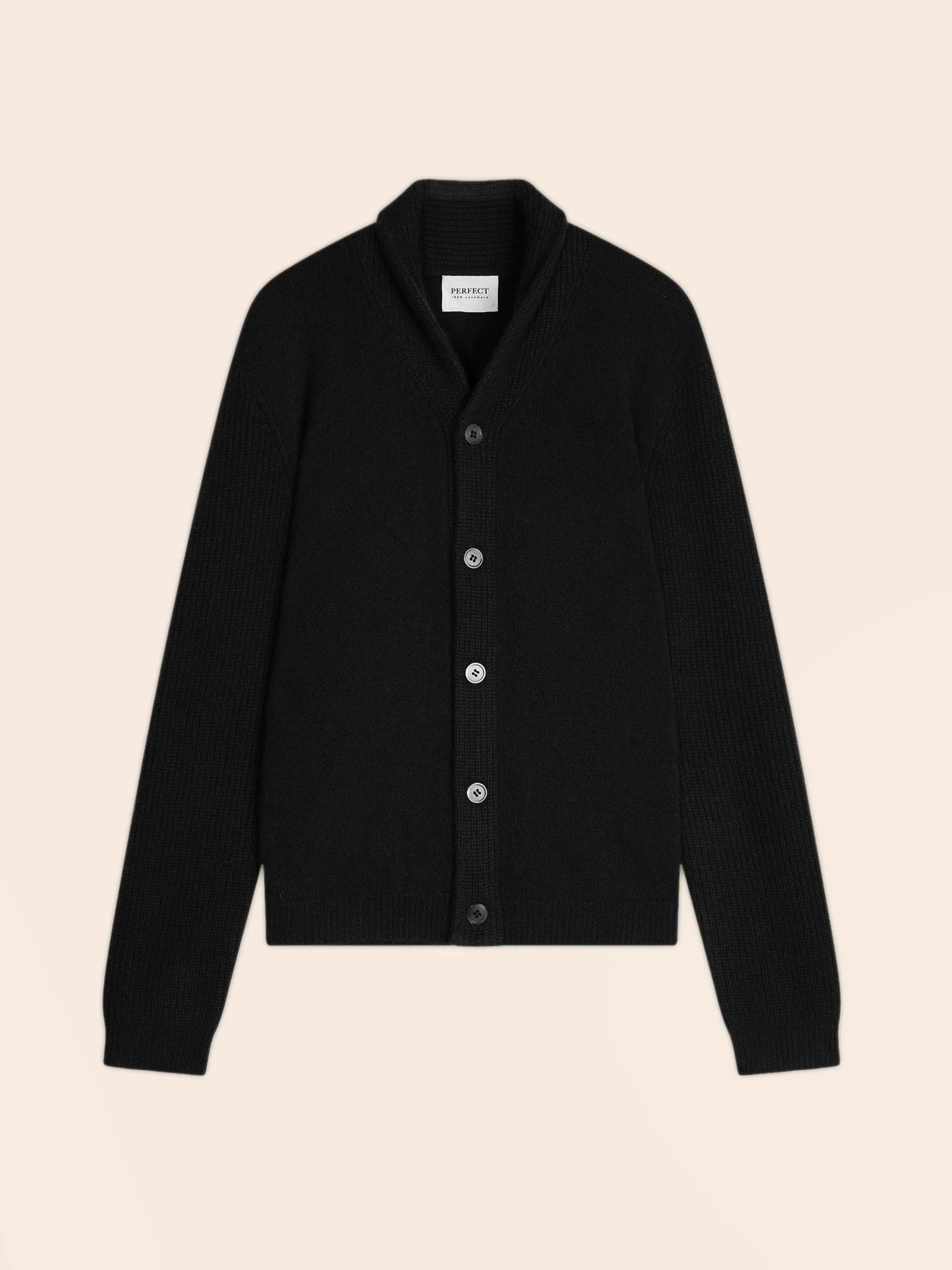 GILMOUR jacket buttoned shawl collar 4 ply black