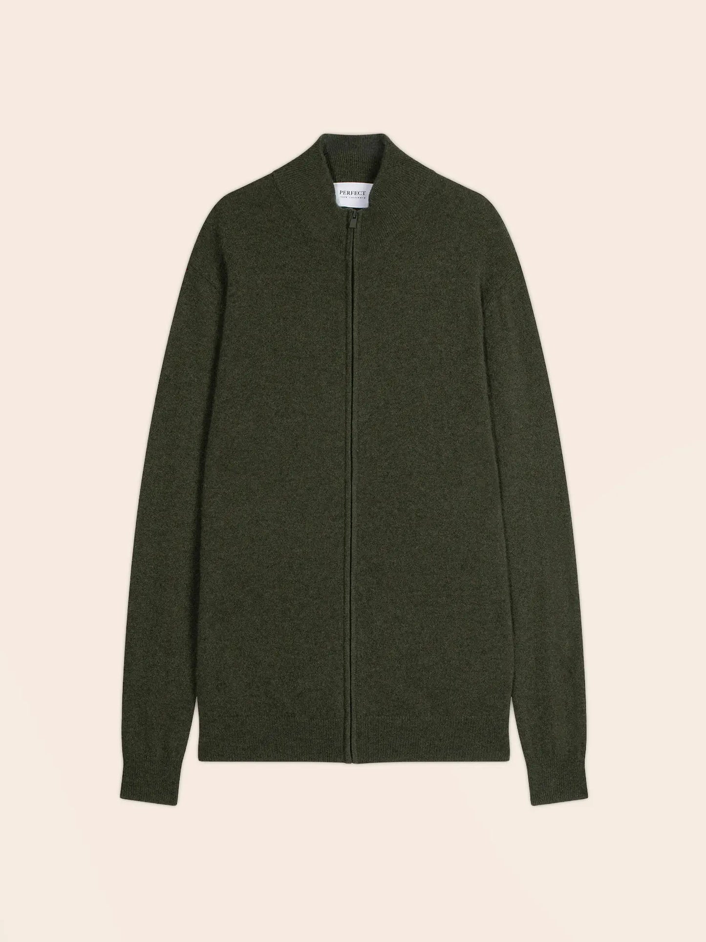 CODY vest zipped mock neck heather khaki