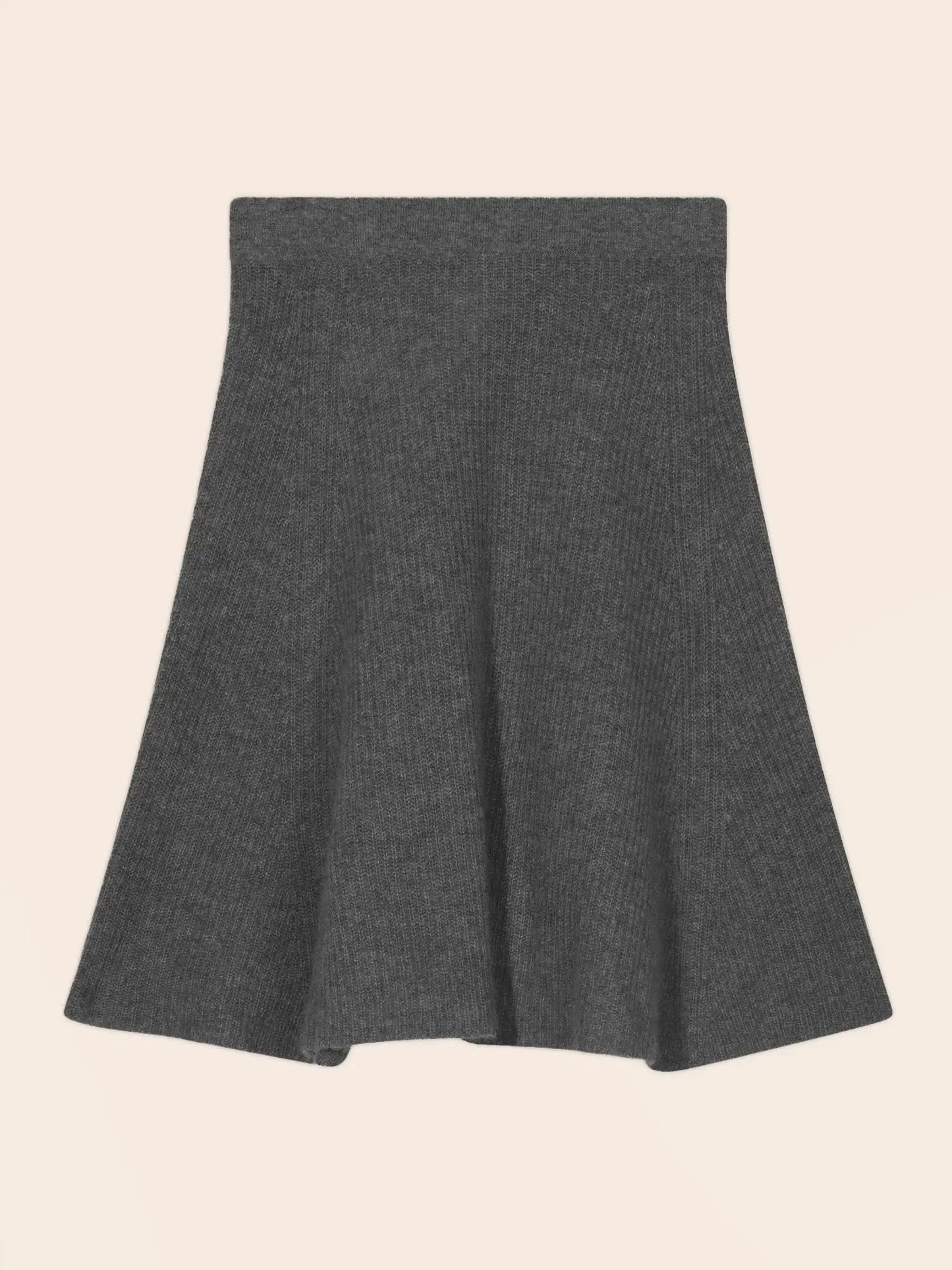 SHAW jupe anthracite chiné 100% cachemire