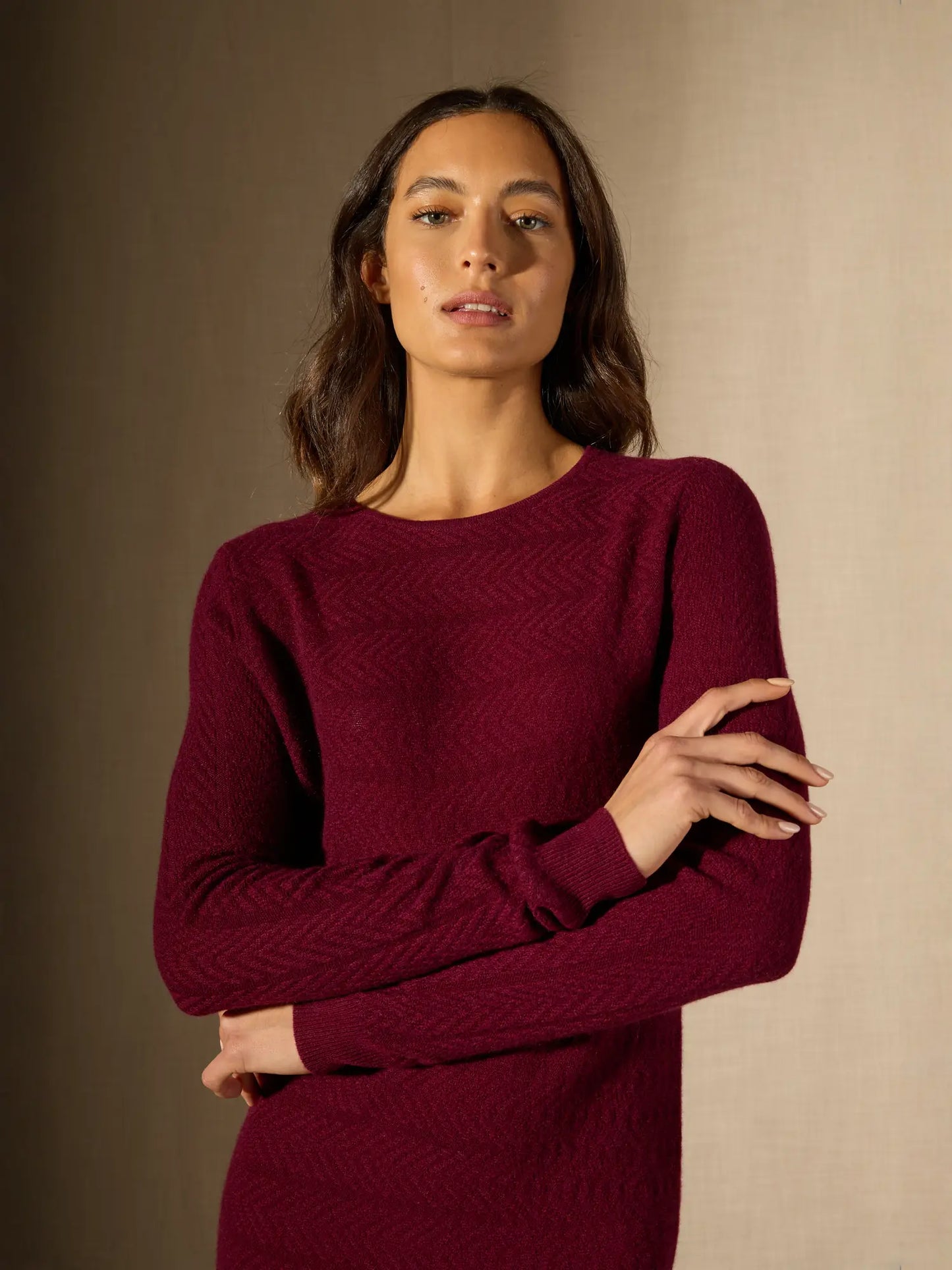 LOLA dress crew neck burgundy