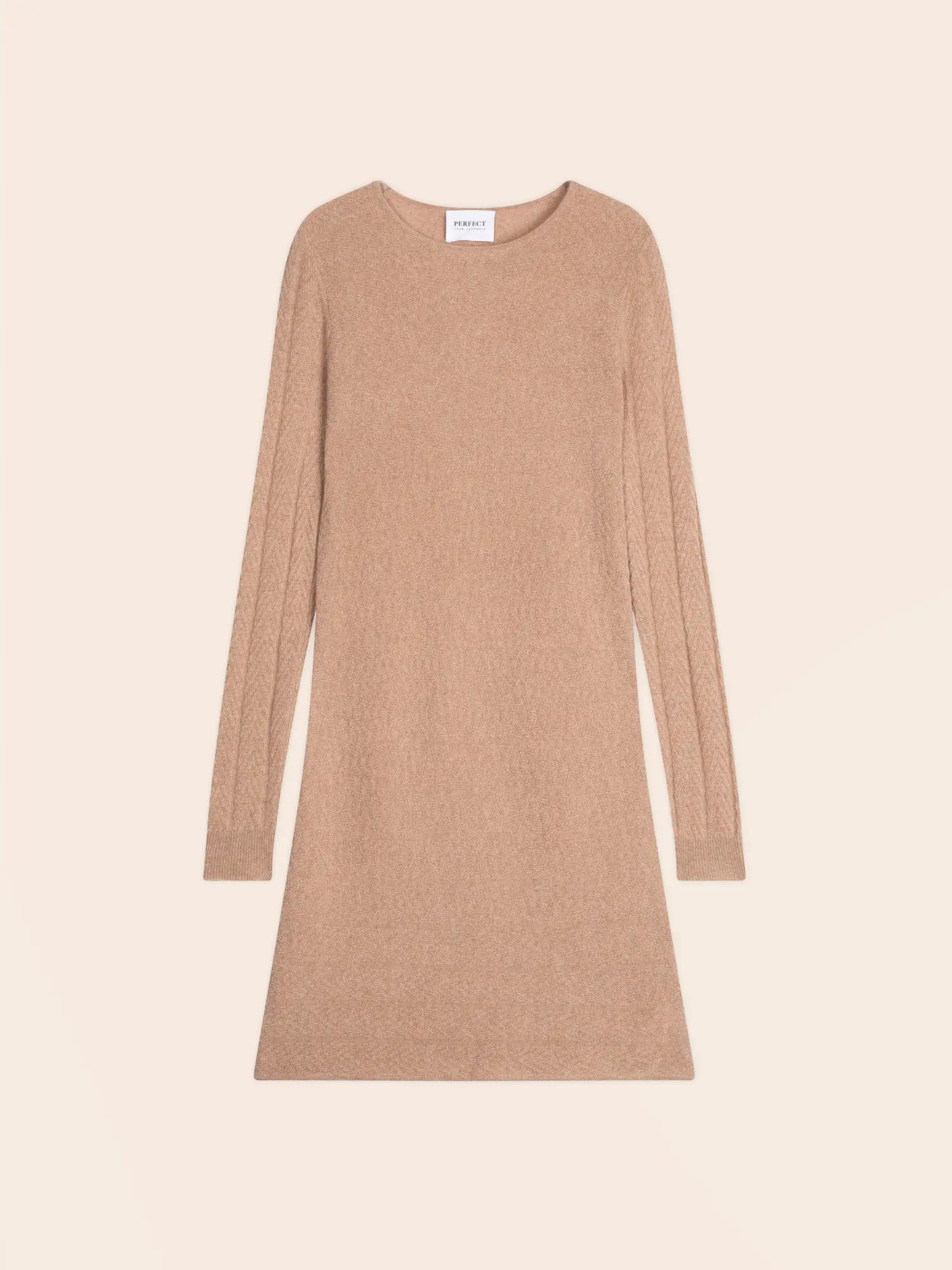 LOLA dress crew neck heather camel