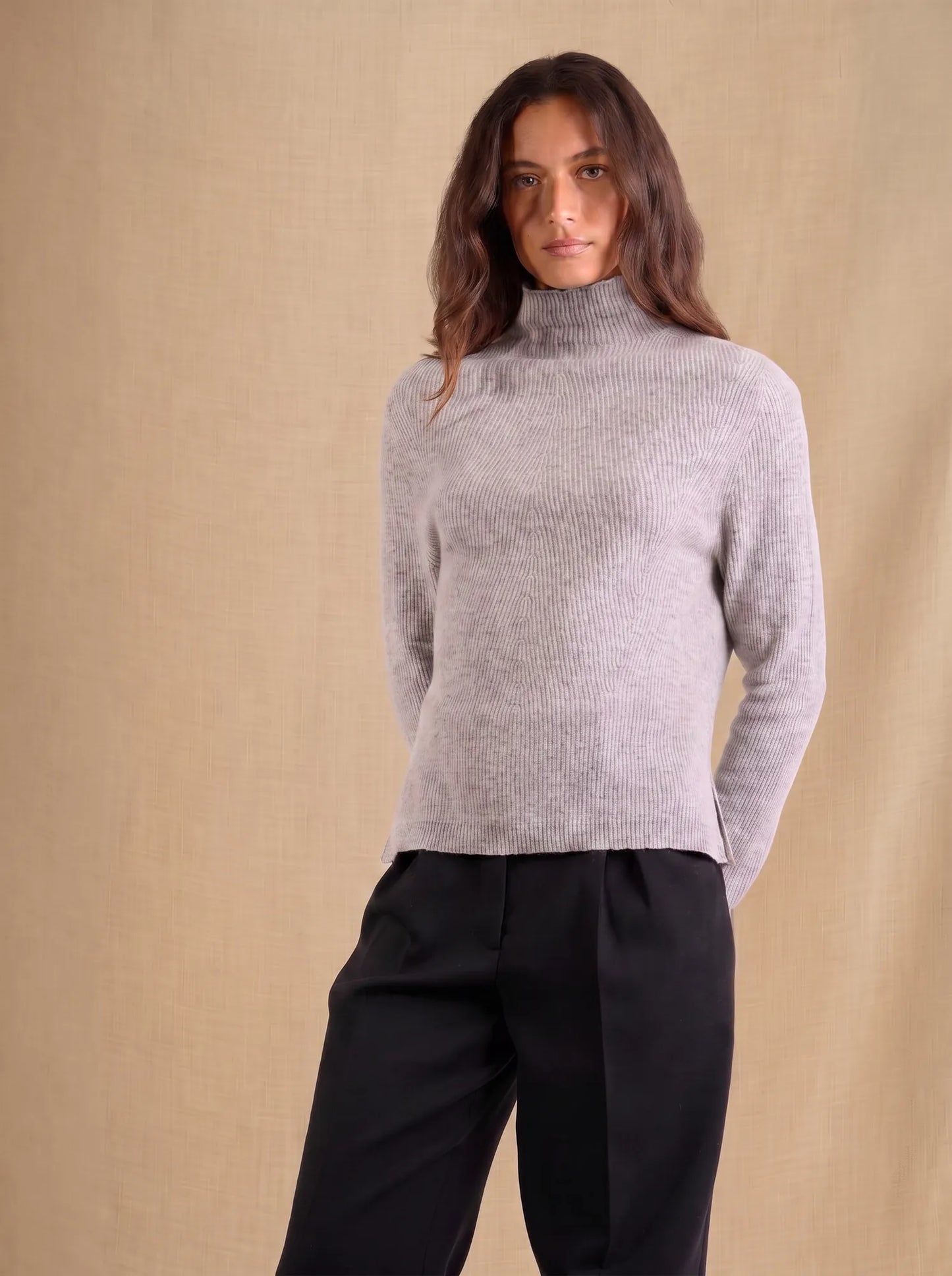 RUBY pullover stehkragen wolke meliert
