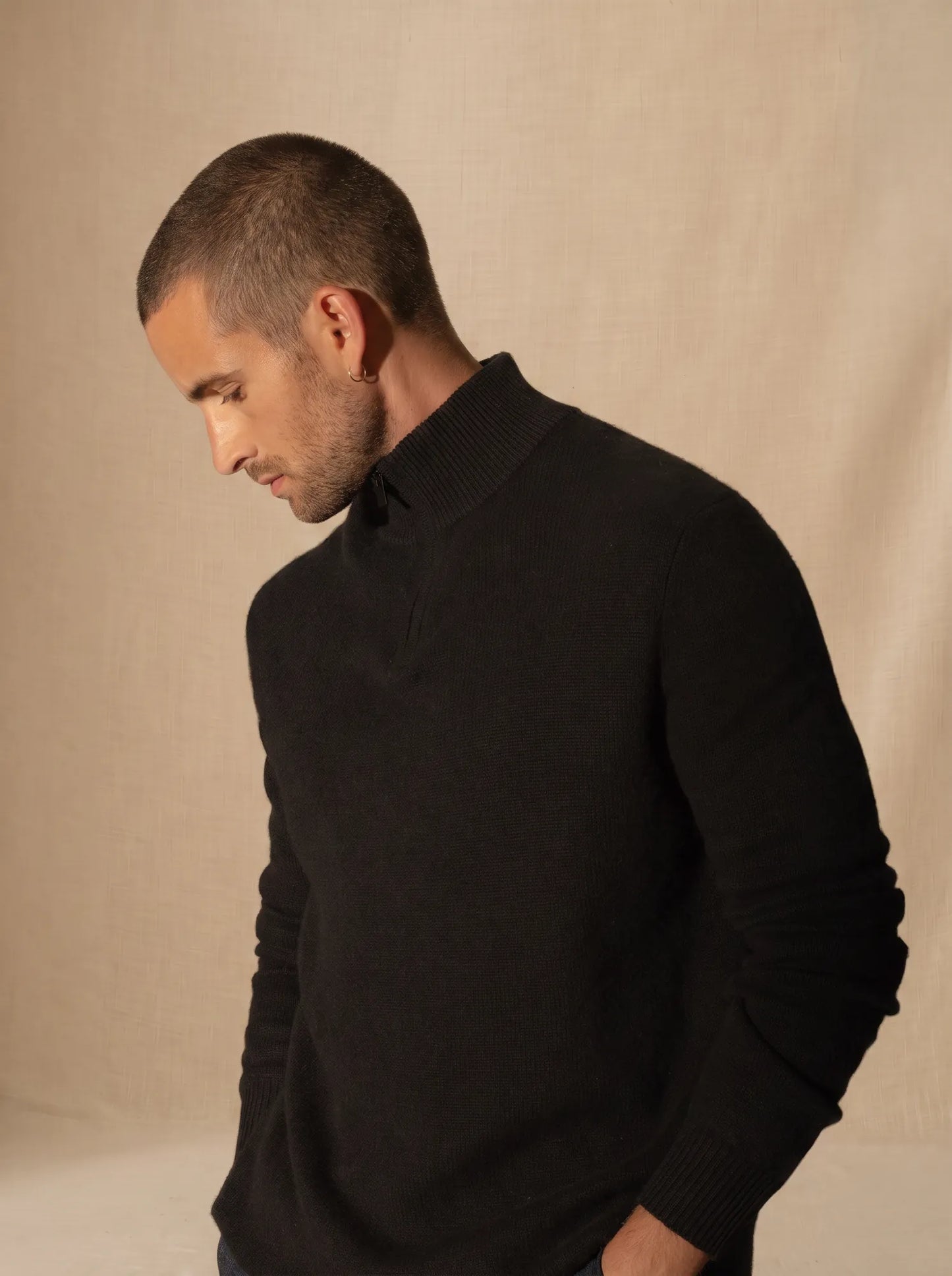LOUIS pullover dockermütze 4-fädig schwarz