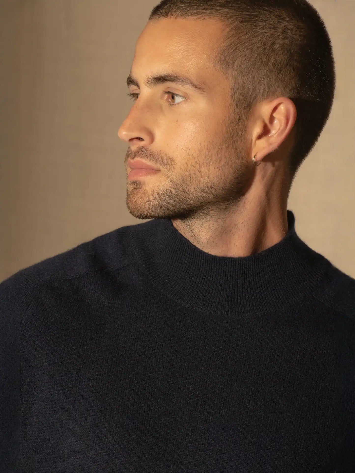 RAPHAEL sweater mock neck navy