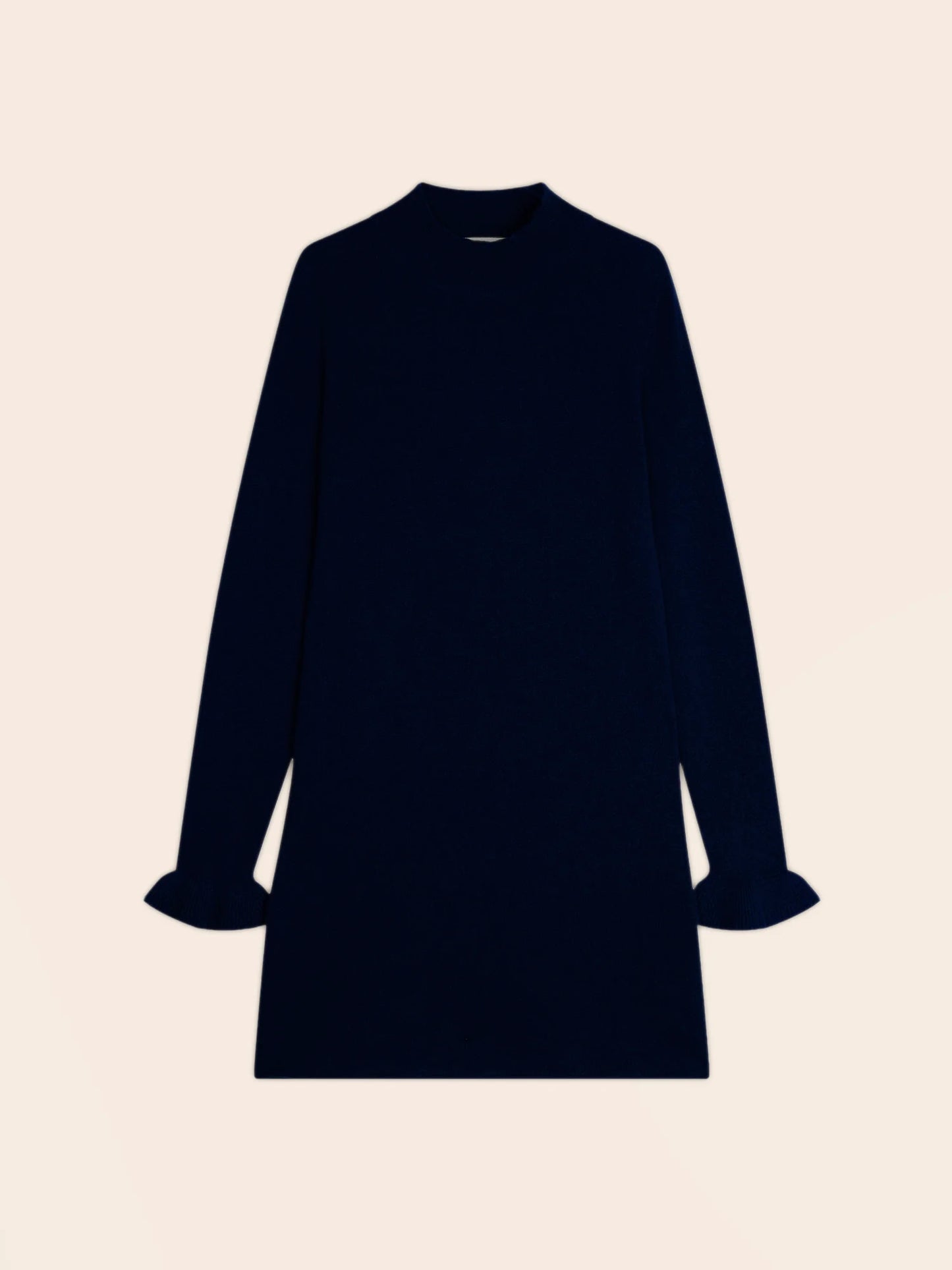 LYAMIA dress mock neck volants poignets navy