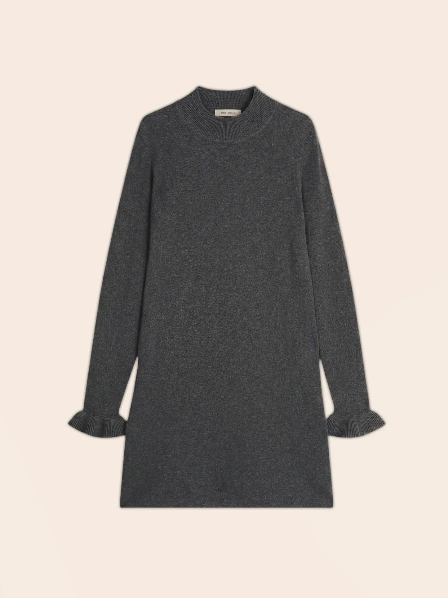 LYAMIA dress mock neck volants poignets heather charcoal