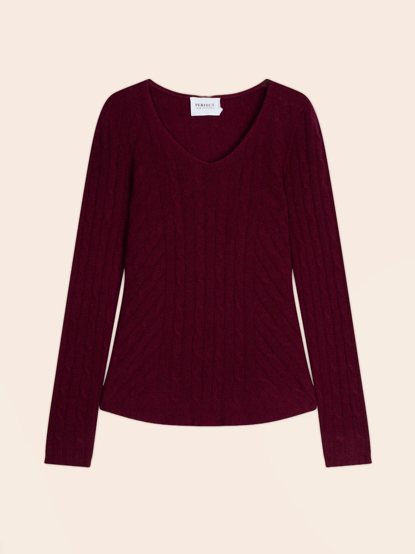 SALOME pullover v-ausschnitt 4-fädig bordeaux