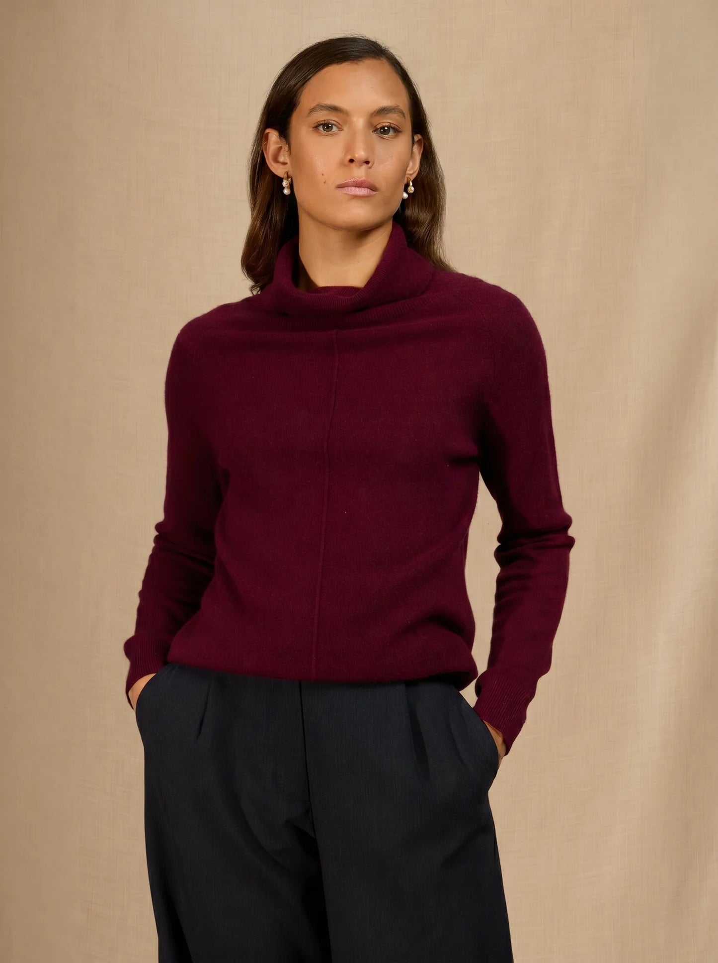 CARRICK sweater turtleneck burgundy
