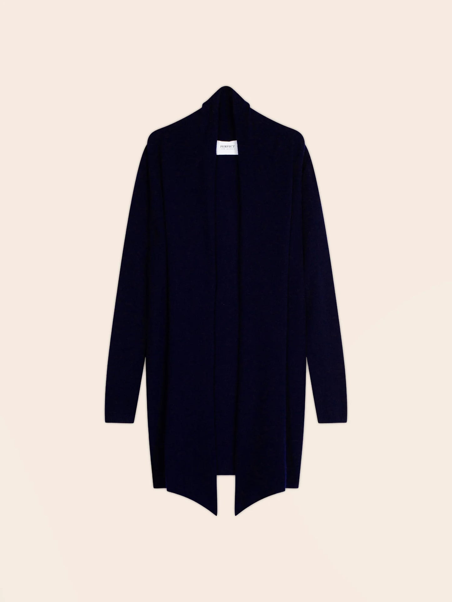 KARA jacket long open shawl collar navy