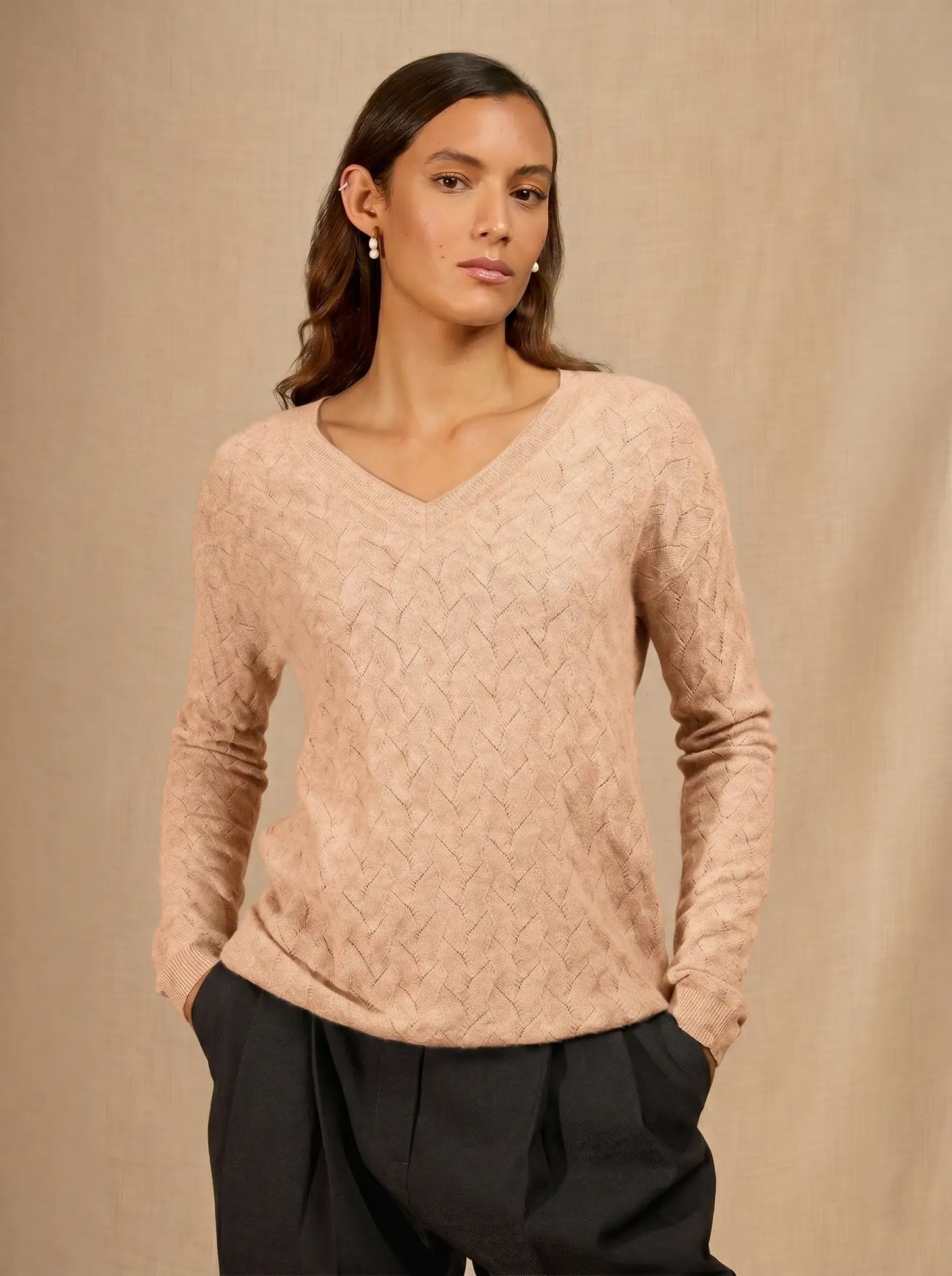 MADISON pullover v-ausschnitt sand
