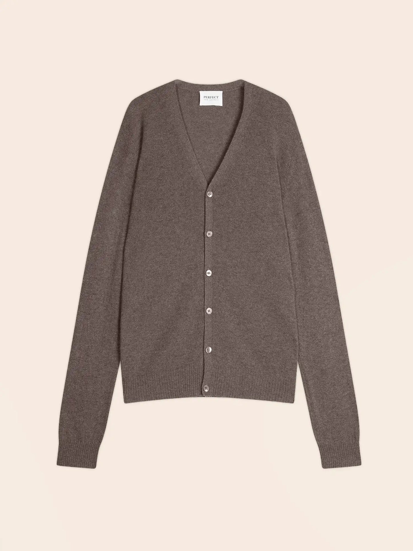 ERROL strickjacke v-ausschnitt taupe meliert