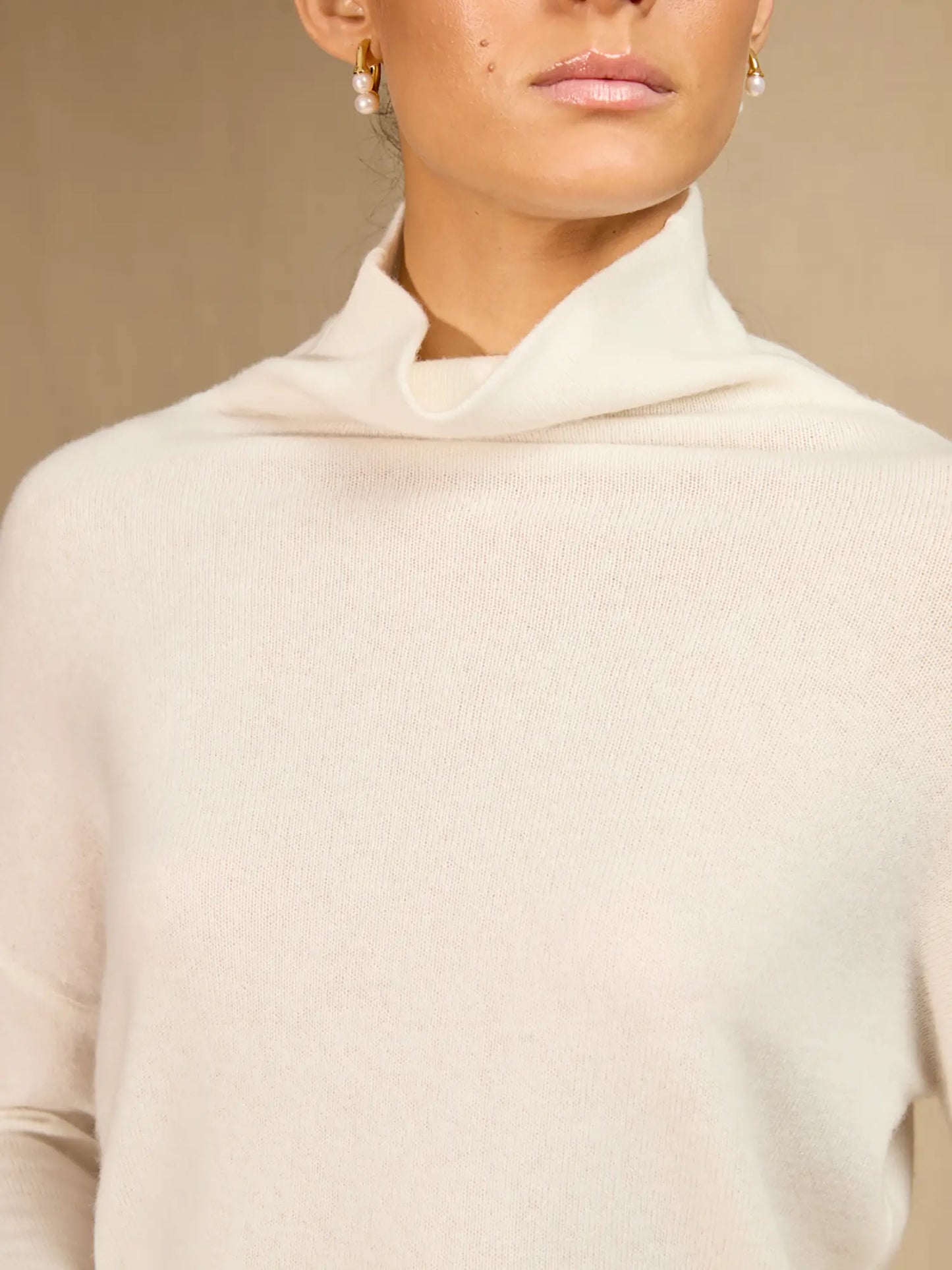 NETHAN pullover stehkragen elfenbein