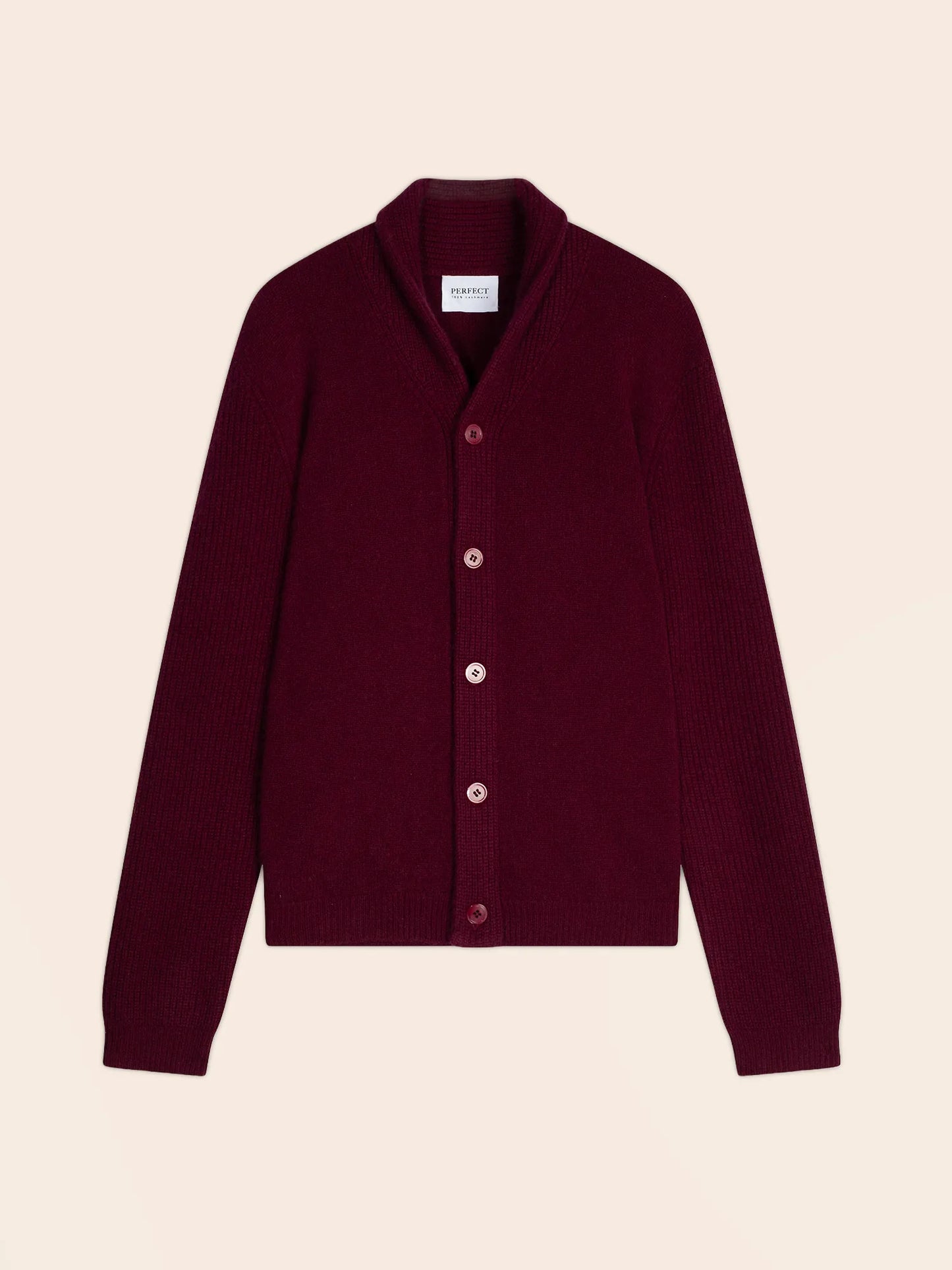 GILMOUR jacket buttoned shawl collar 4 ply burgundy