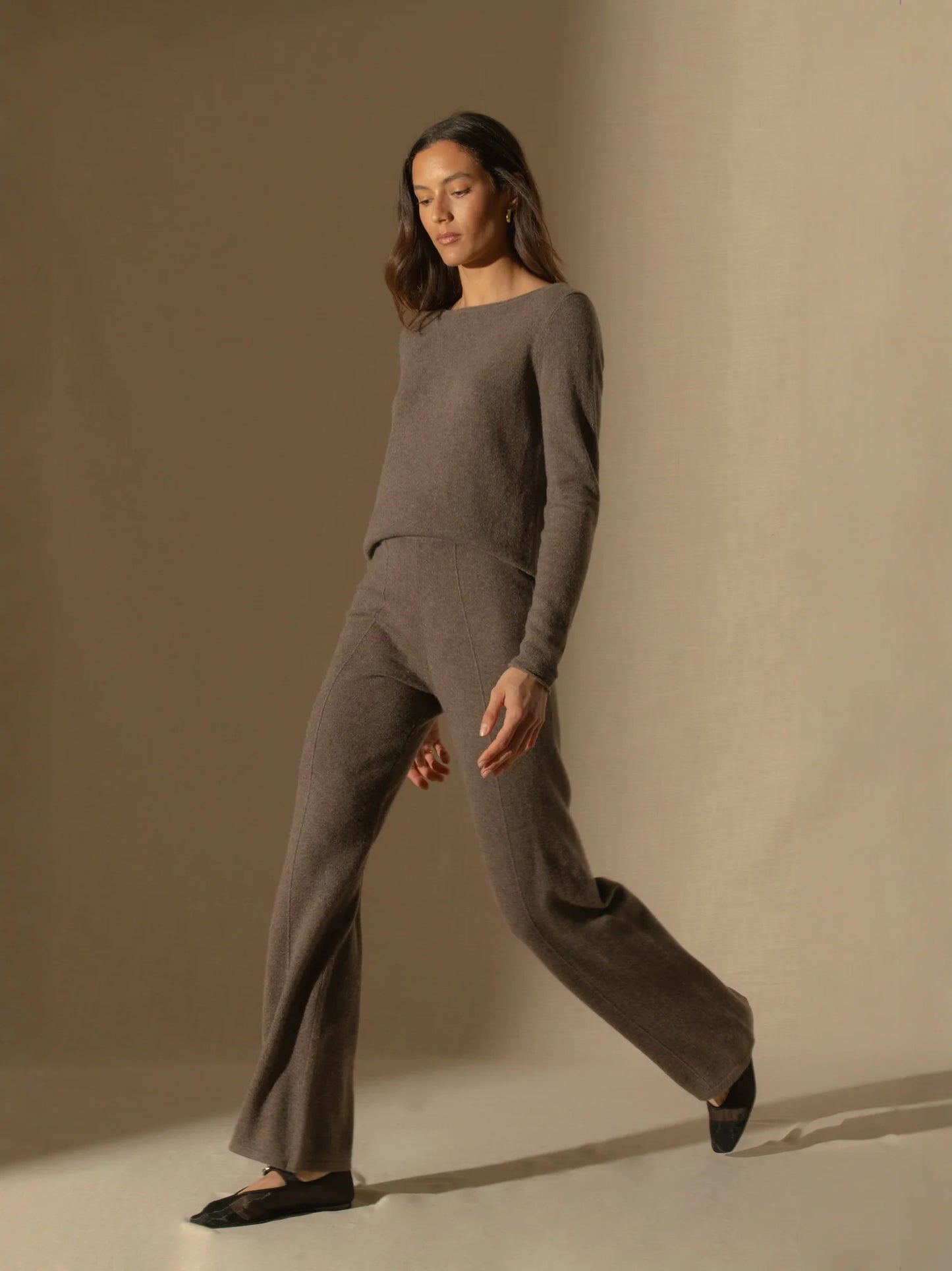 ELOA trousers large heather taupe