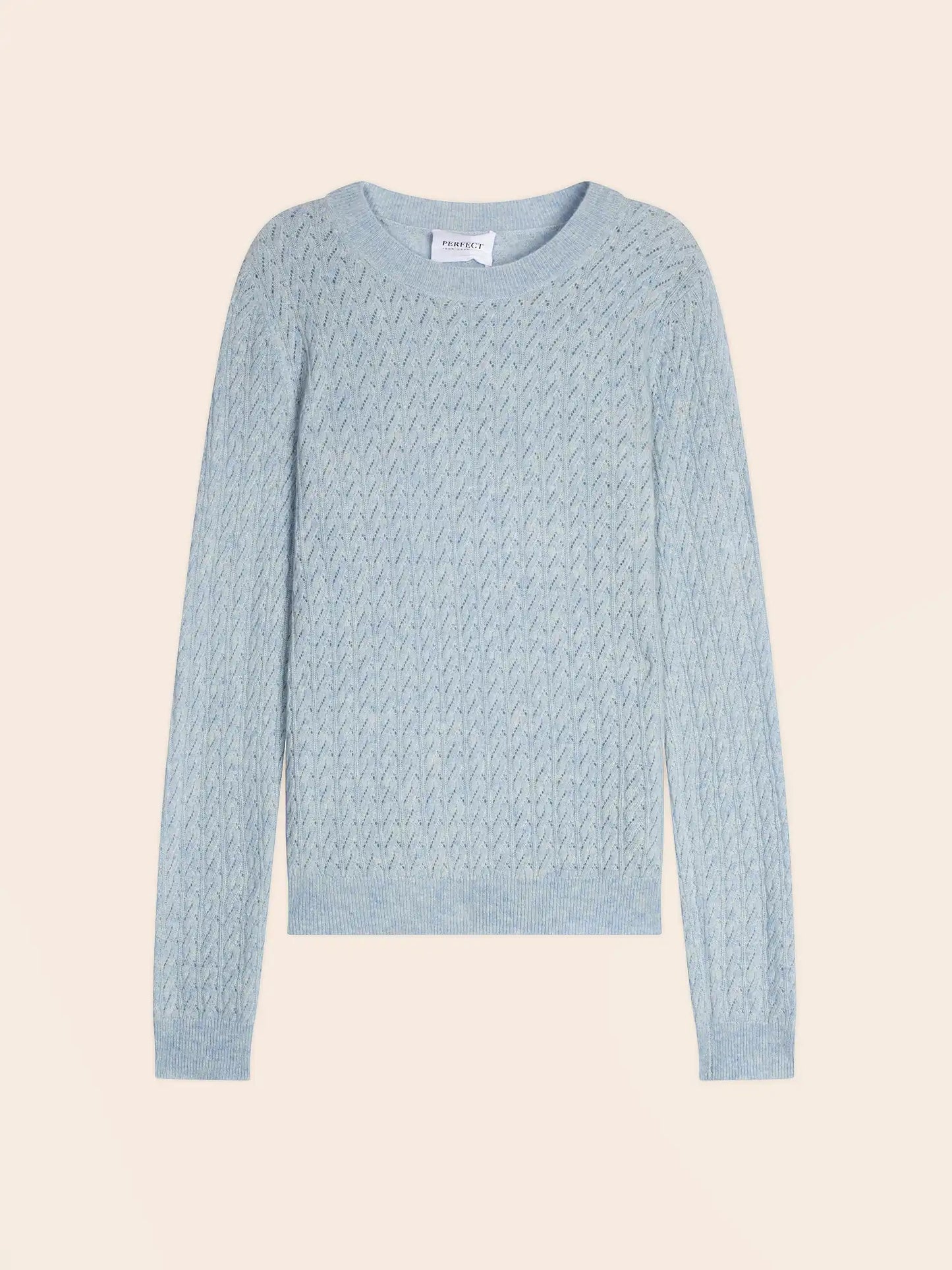 OPAME pullover rundhalsausschnitt hellblau meliert