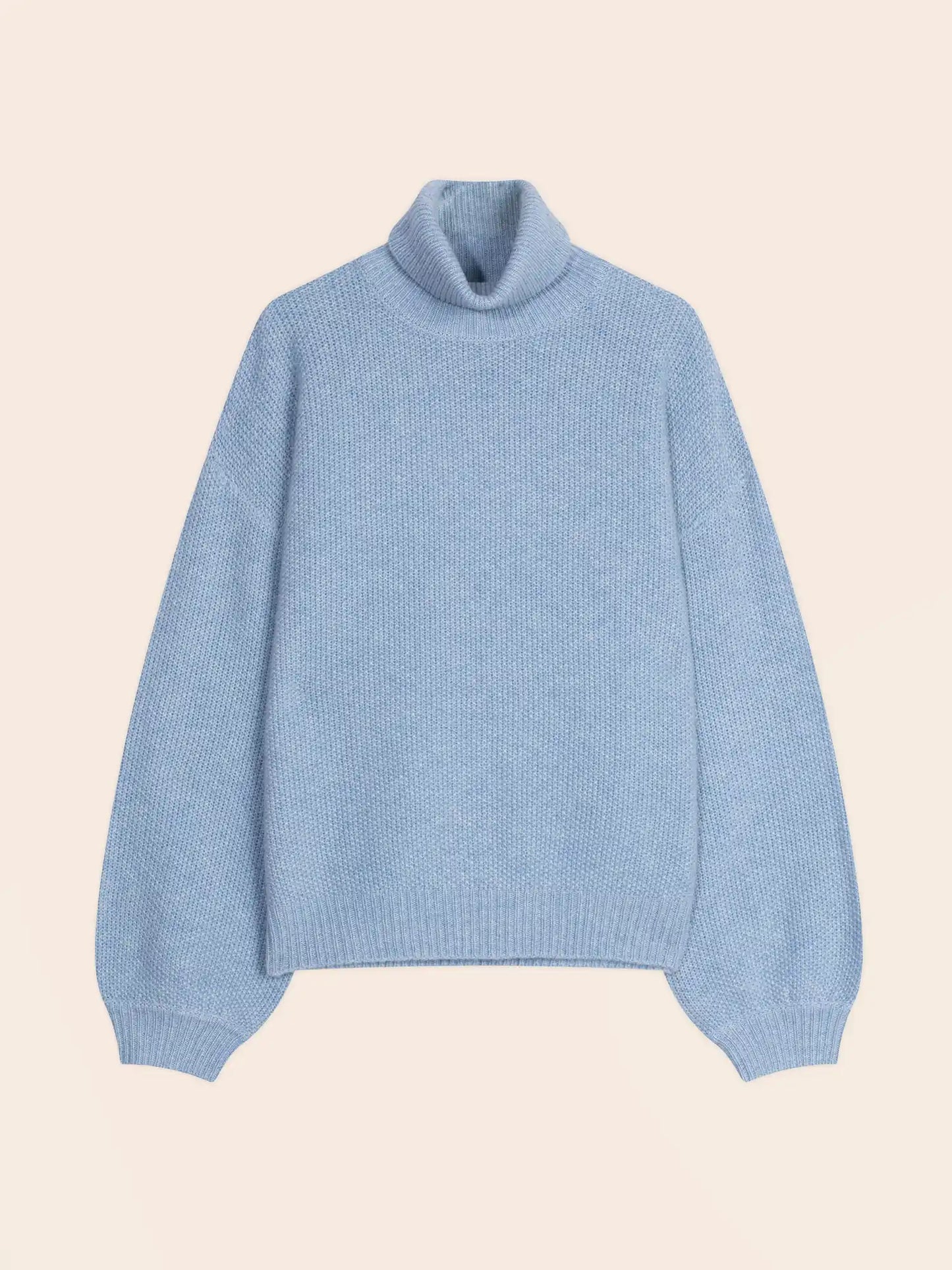 PEMBA pullover rollkragen 6-fädig himmelblau meliert