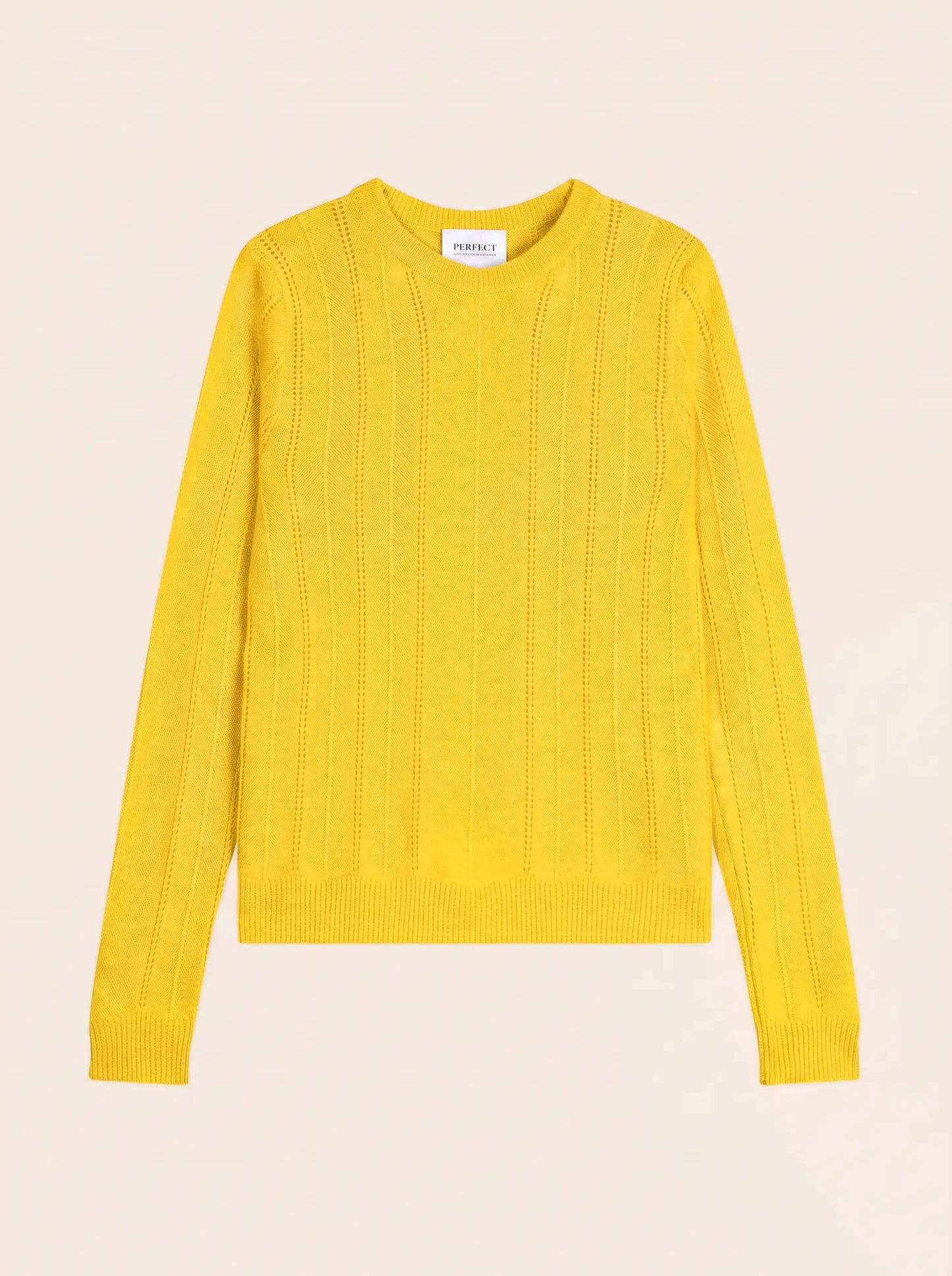 CORVA pullover rundhalsausschnitt 4-fädig zitrone