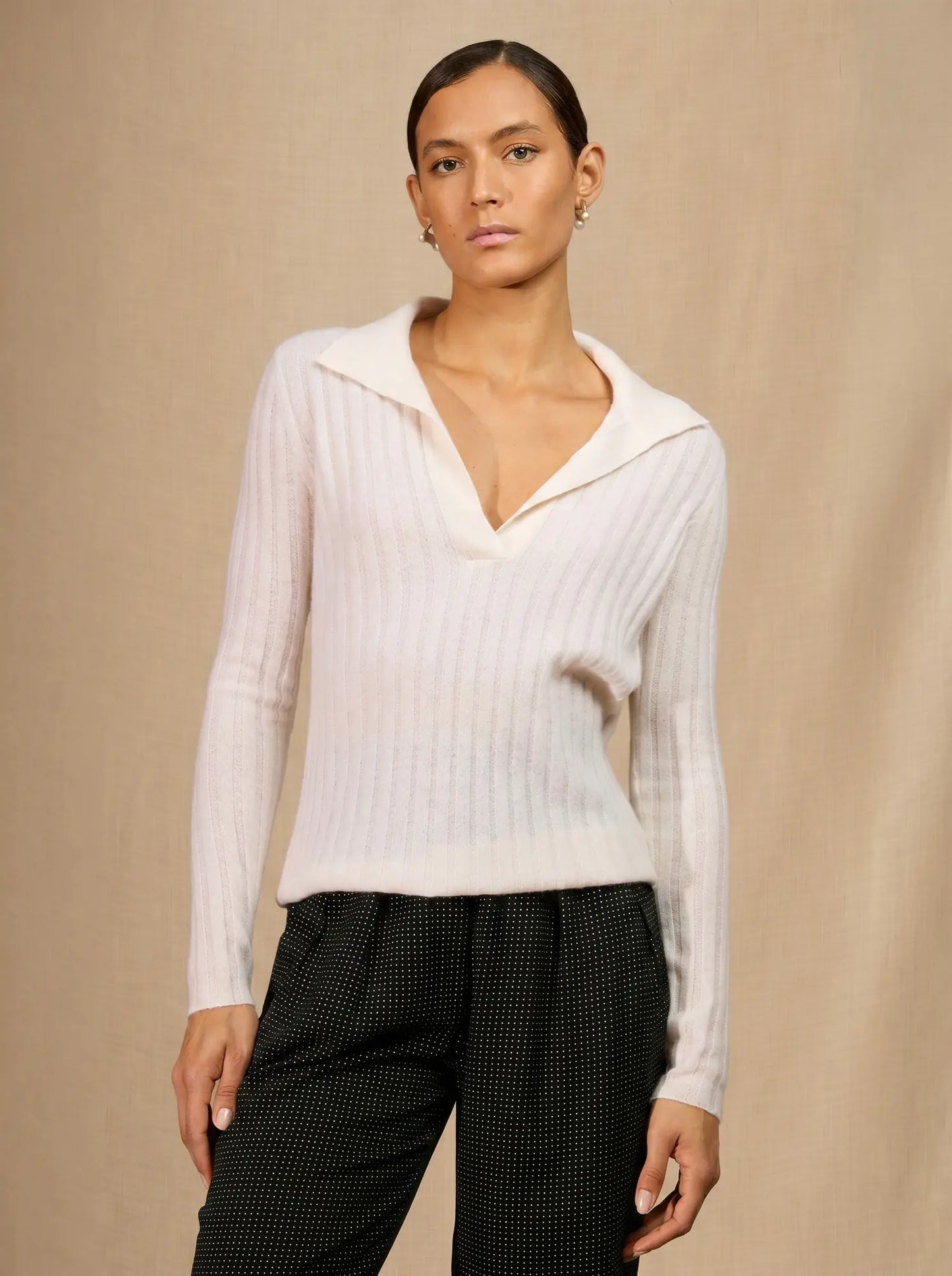 SKAMAR sweater polo collar open snow