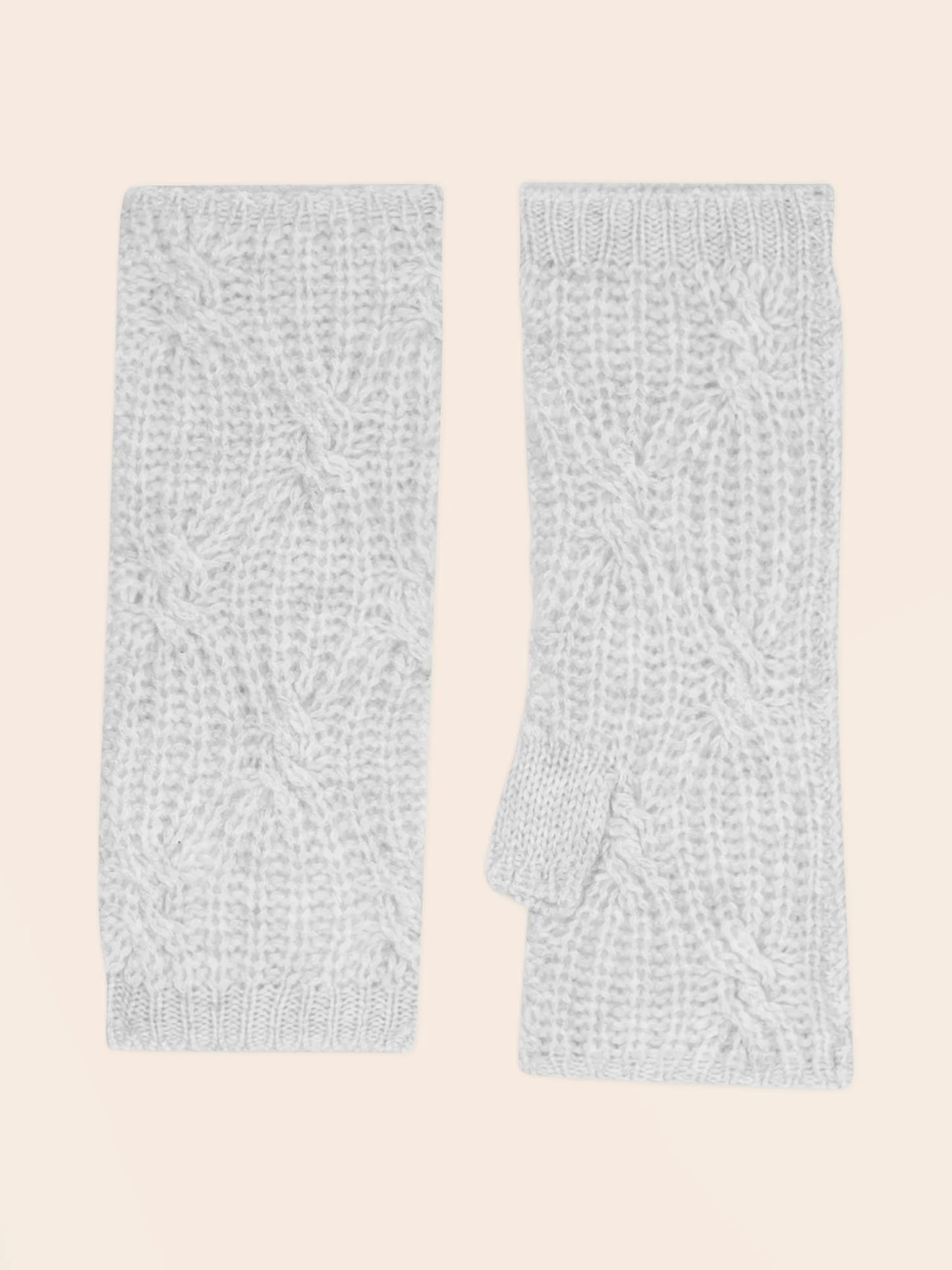 JELO fingerless gloves 6 ply heather pearl grey