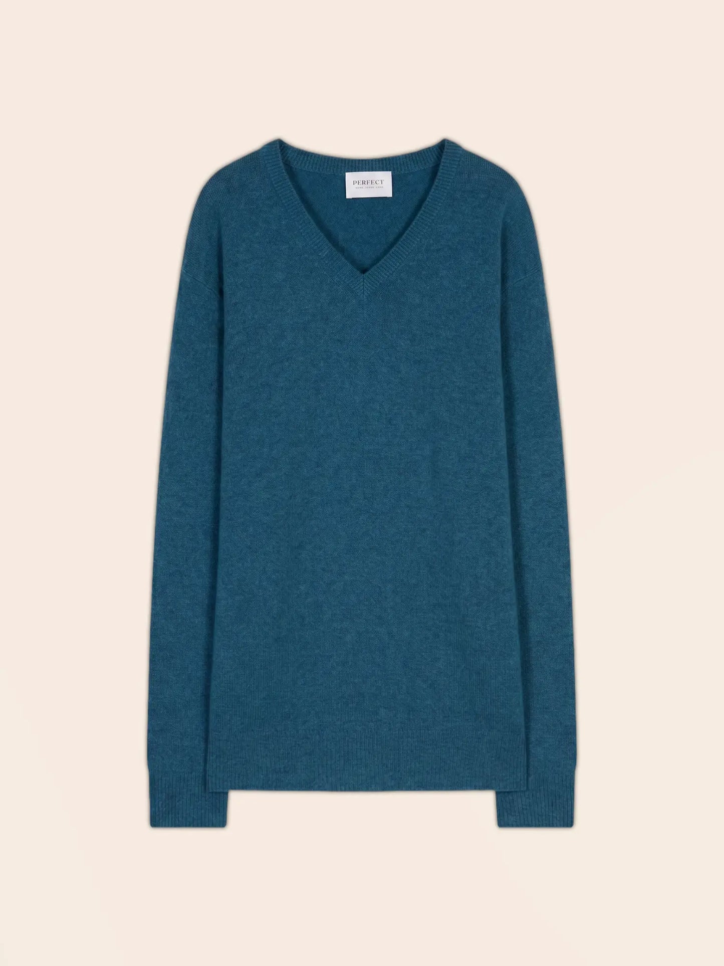 ENZO sweater v-neck 4 ply heather atlantic