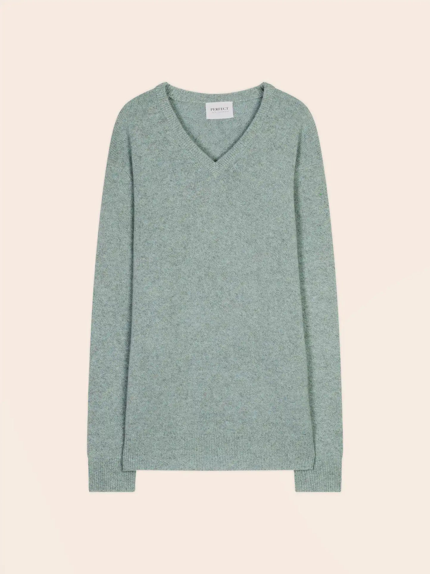 ENZO sweater v-neck 4 ply heather celadon