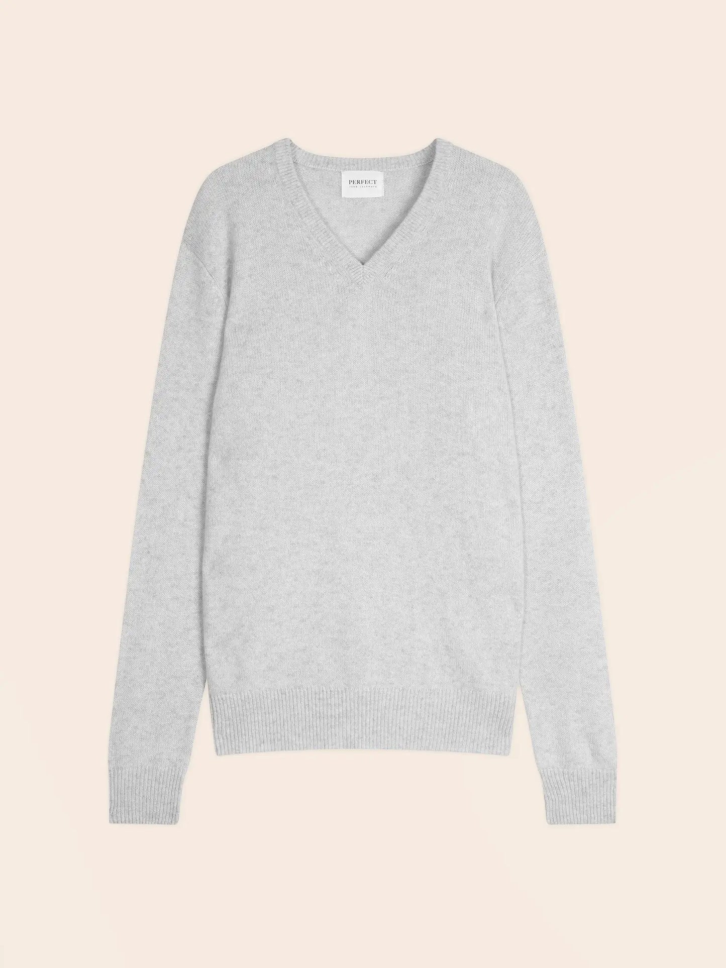 ENZO sweater v-neck 4 ply heather pearl grey