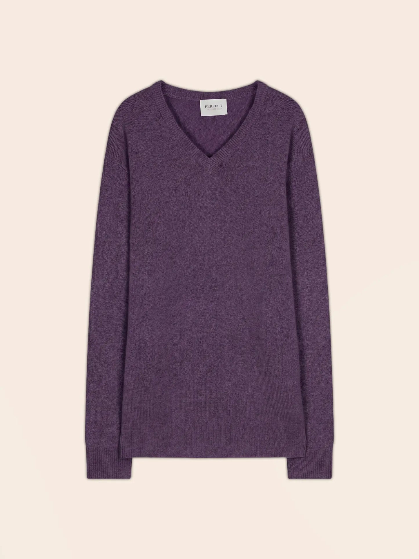 ENZO sweater v-neck 4 ply heather purple